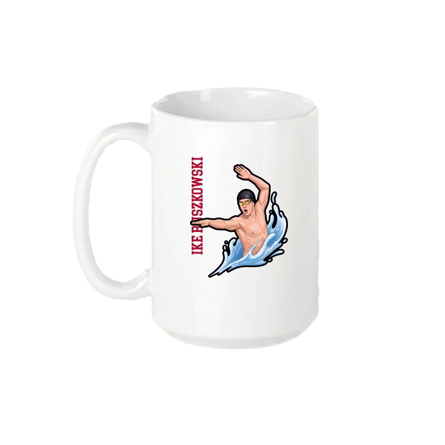 15oz Coffee Mug — Name Vertical in White