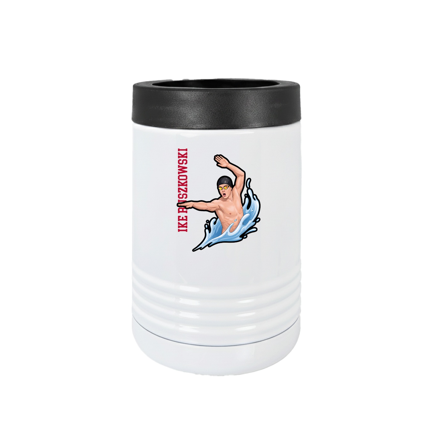 Beverage Holder — Name Vertical in White