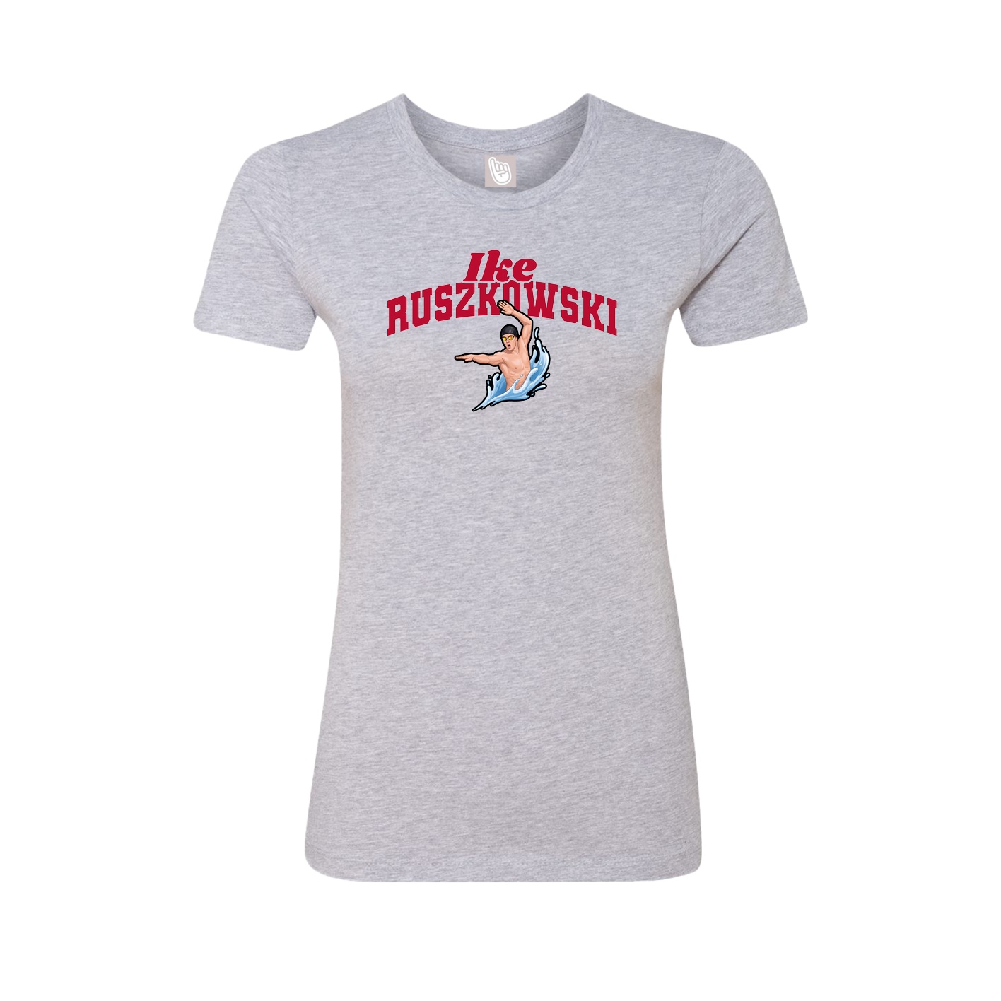 Fitted Women's Tee — Signature Arch in Grey