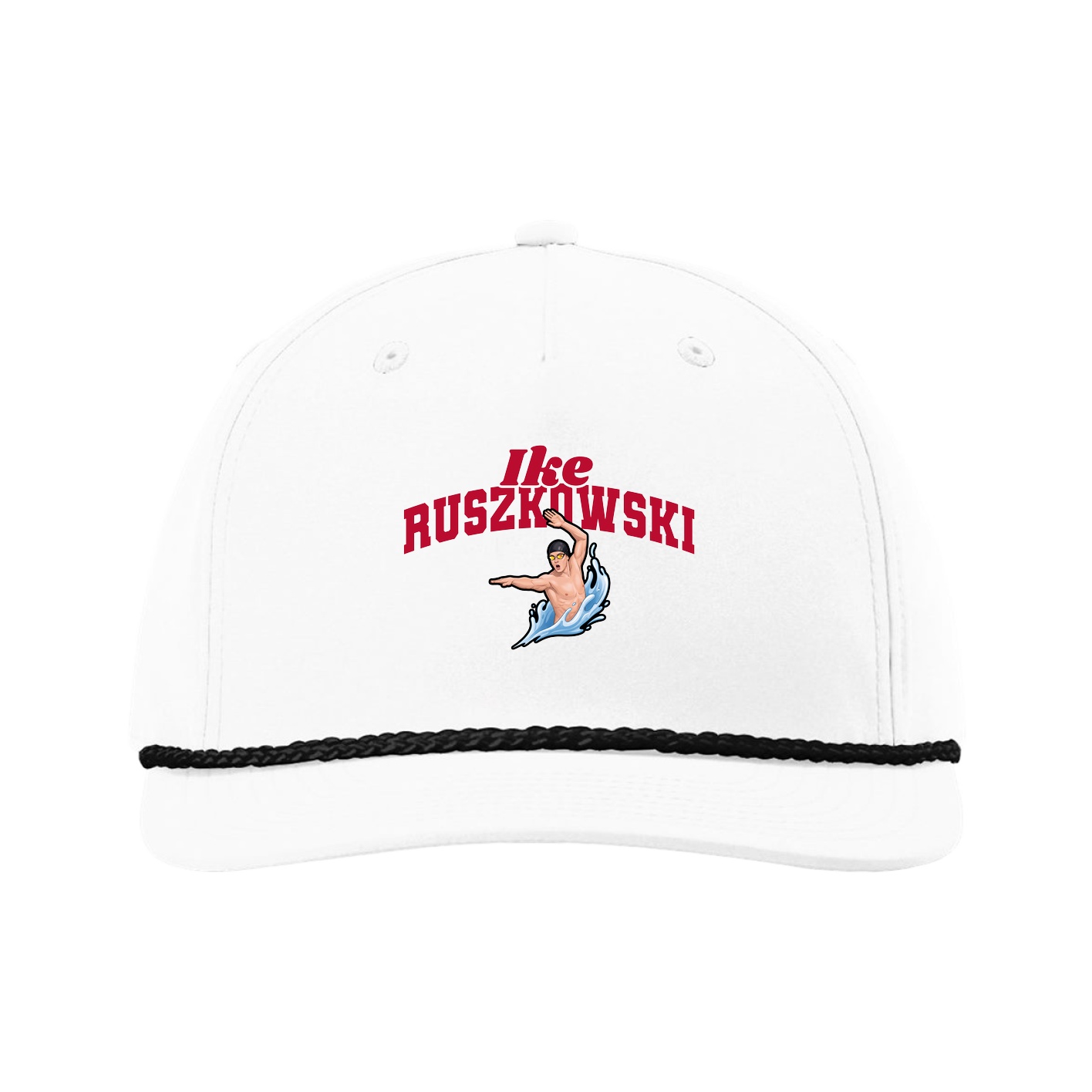 Five-Panel Classic Rope Cap — Signature Arch in White