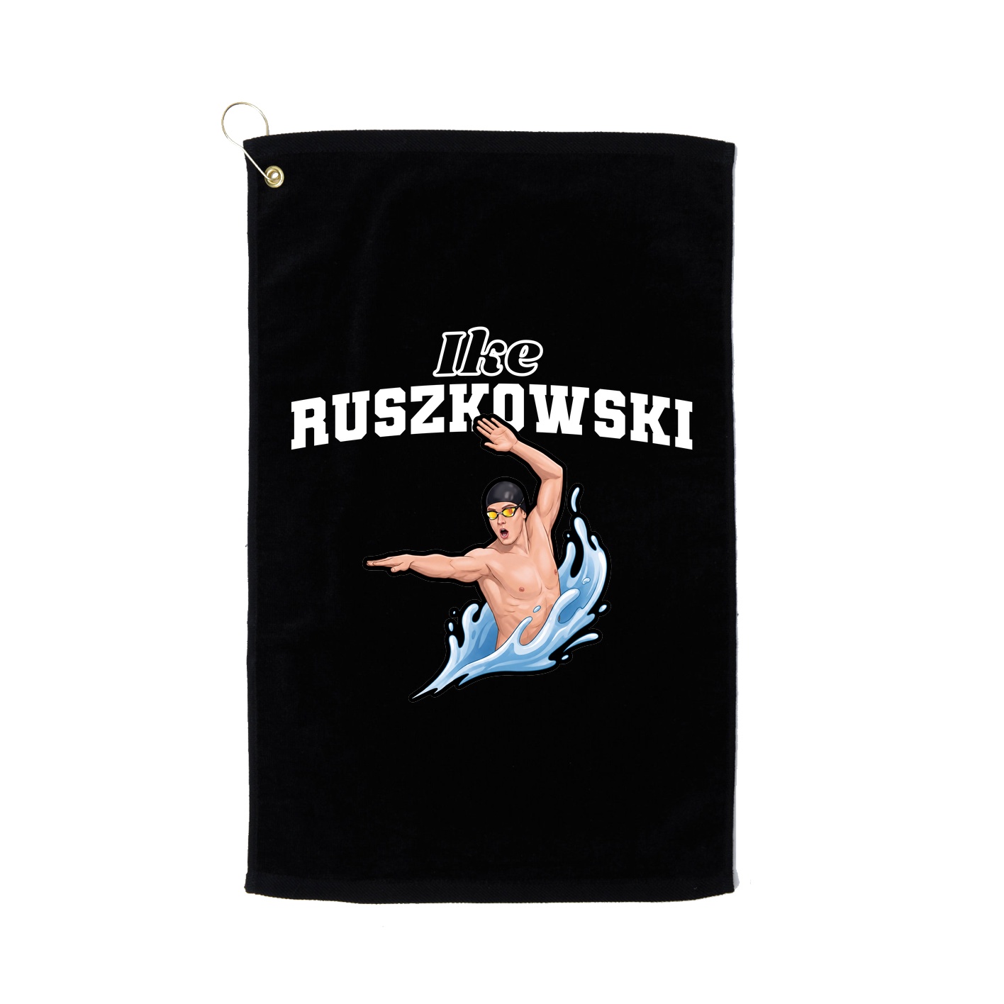 Golf Towel — Name Arch in Black