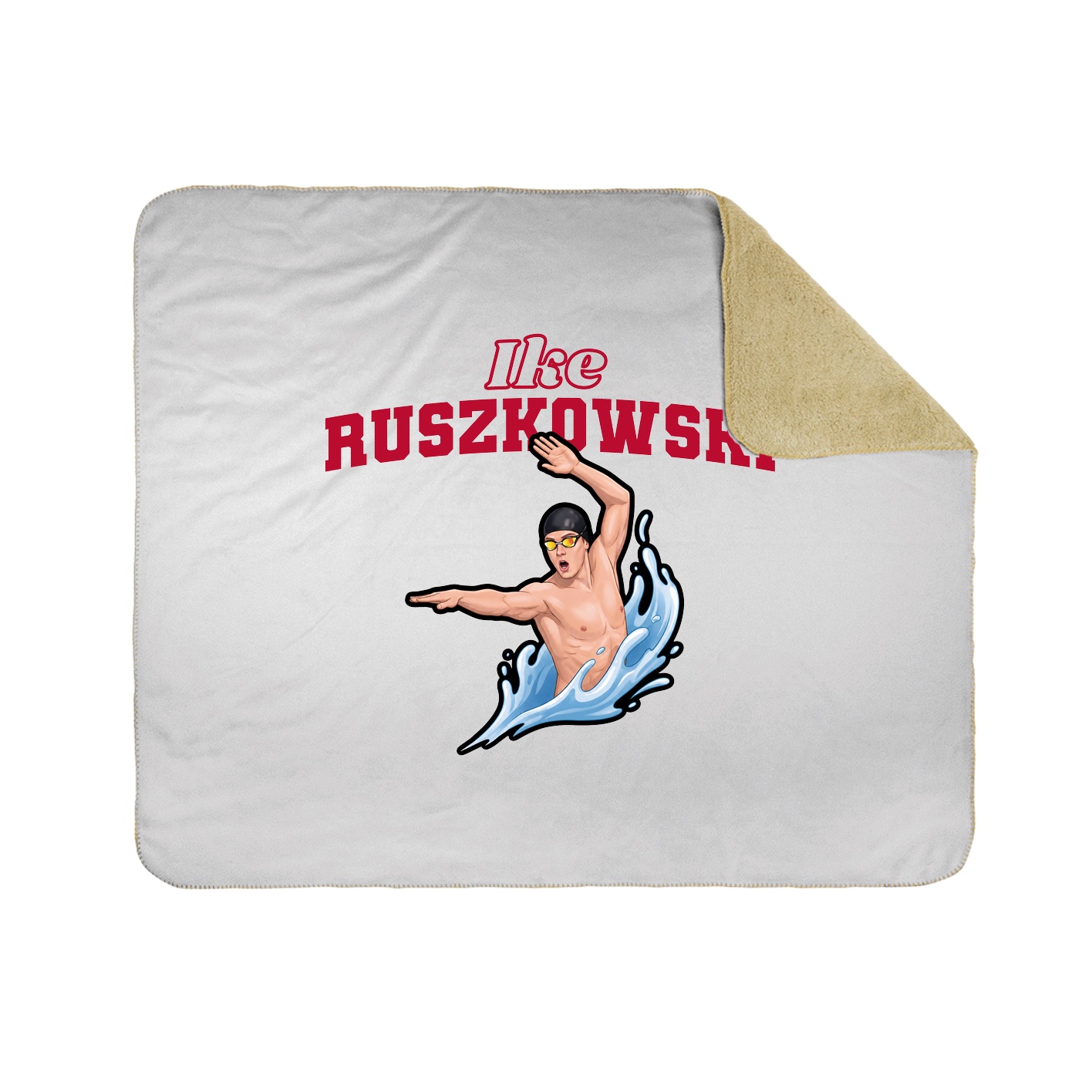 Throw Blanket — Name Arch in White