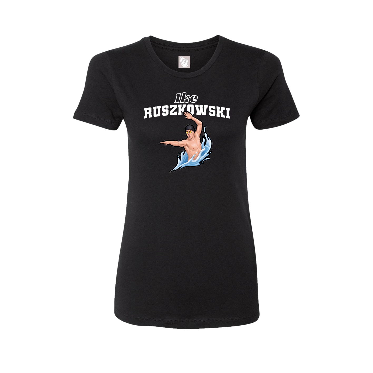 Fitted Women's Tee — Name Arch in Black