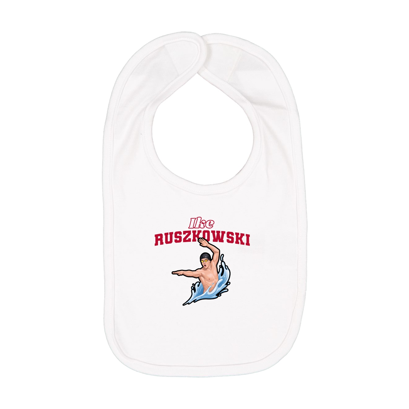 Infant Bib — Name Arch in White
