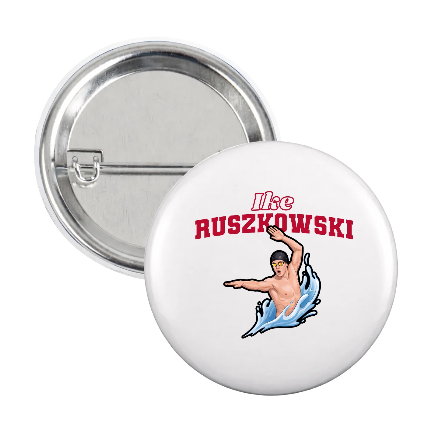 Game Day Button — Name Arch in White