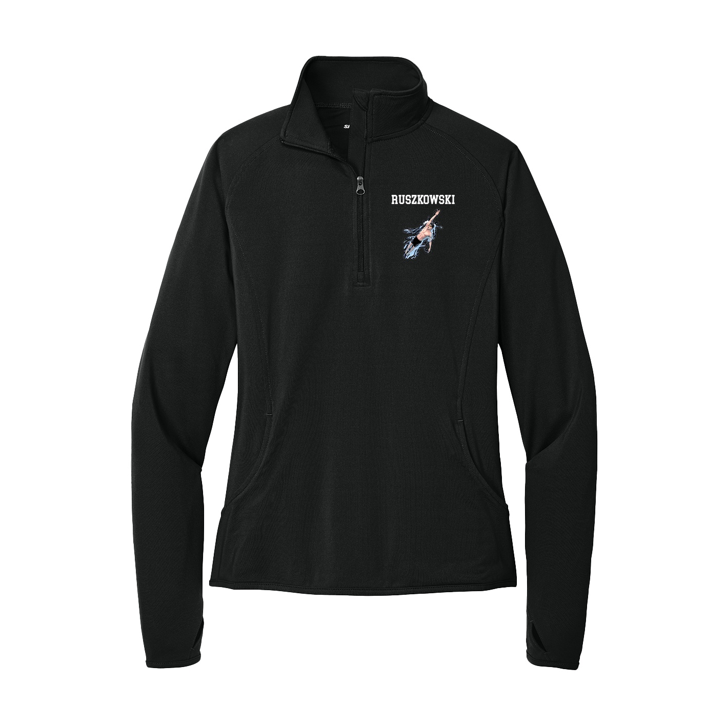 Women's Q-Zip Pullover — Shirsey in Black