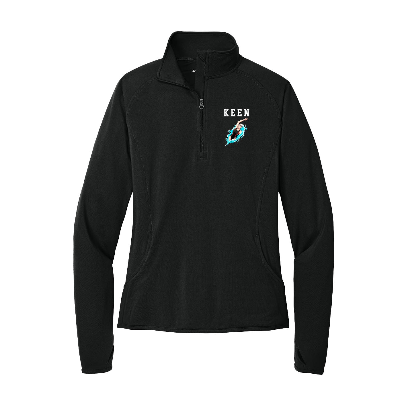 Women's Q-Zip Pullover — Shirsey in Black