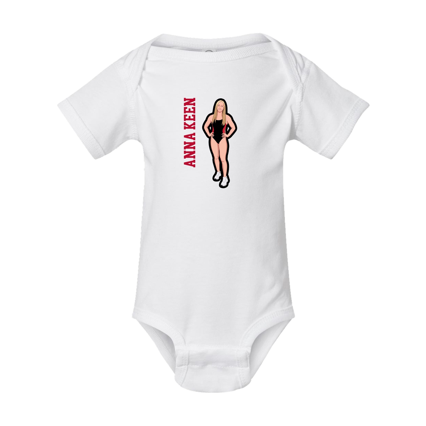 Baby Onesie — Name Vertical in White