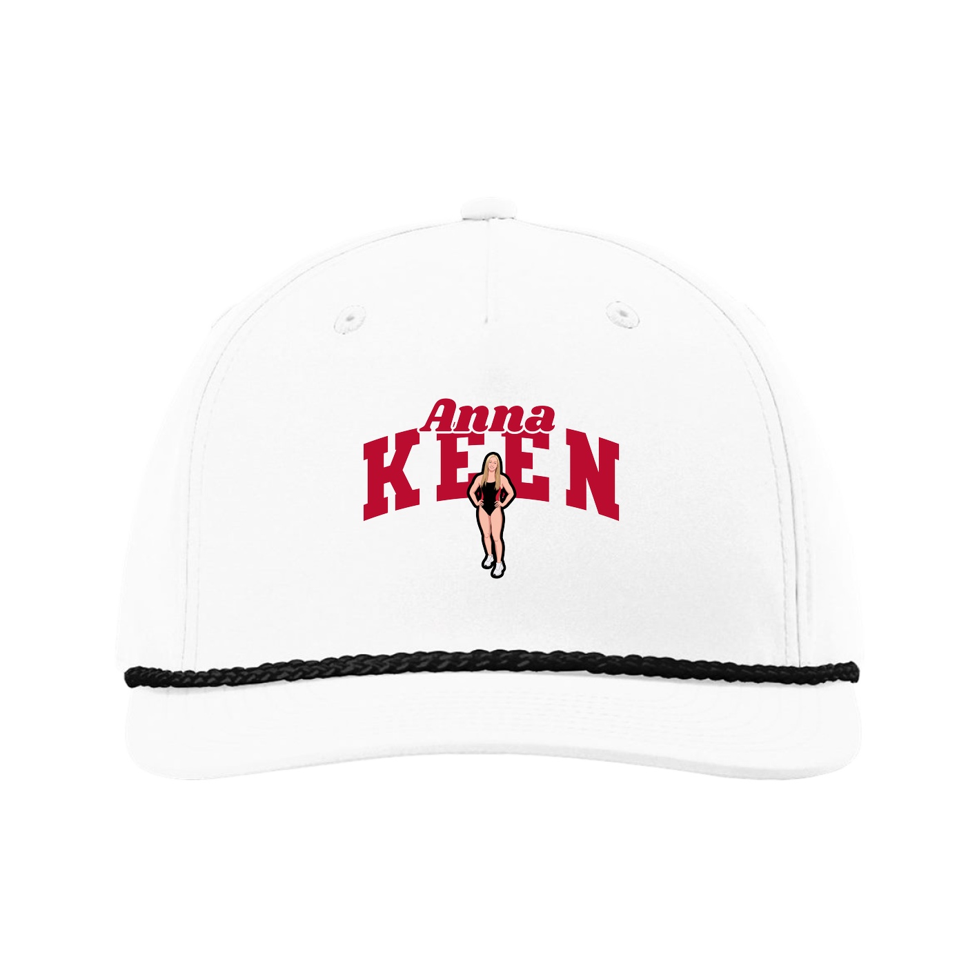 Five-Panel Classic Rope Cap — Signature Arch in White