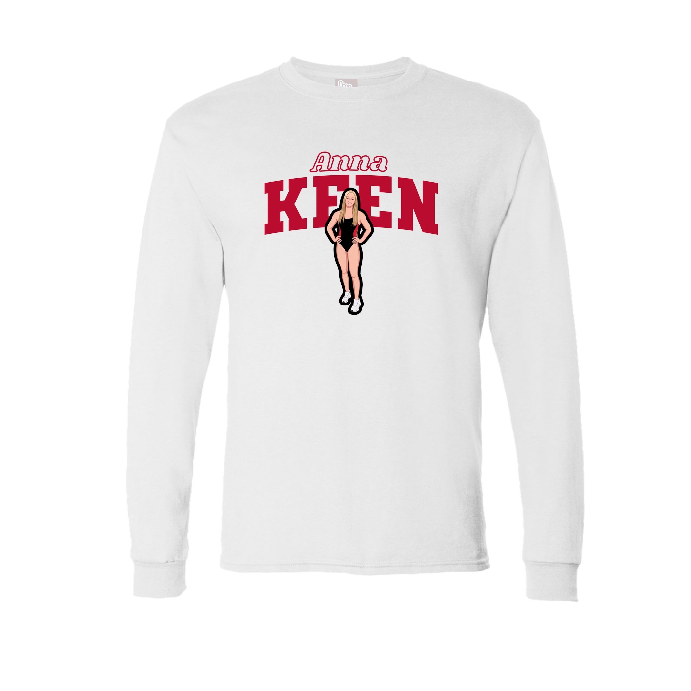 Long Sleeve Tee — Name Arch in White
