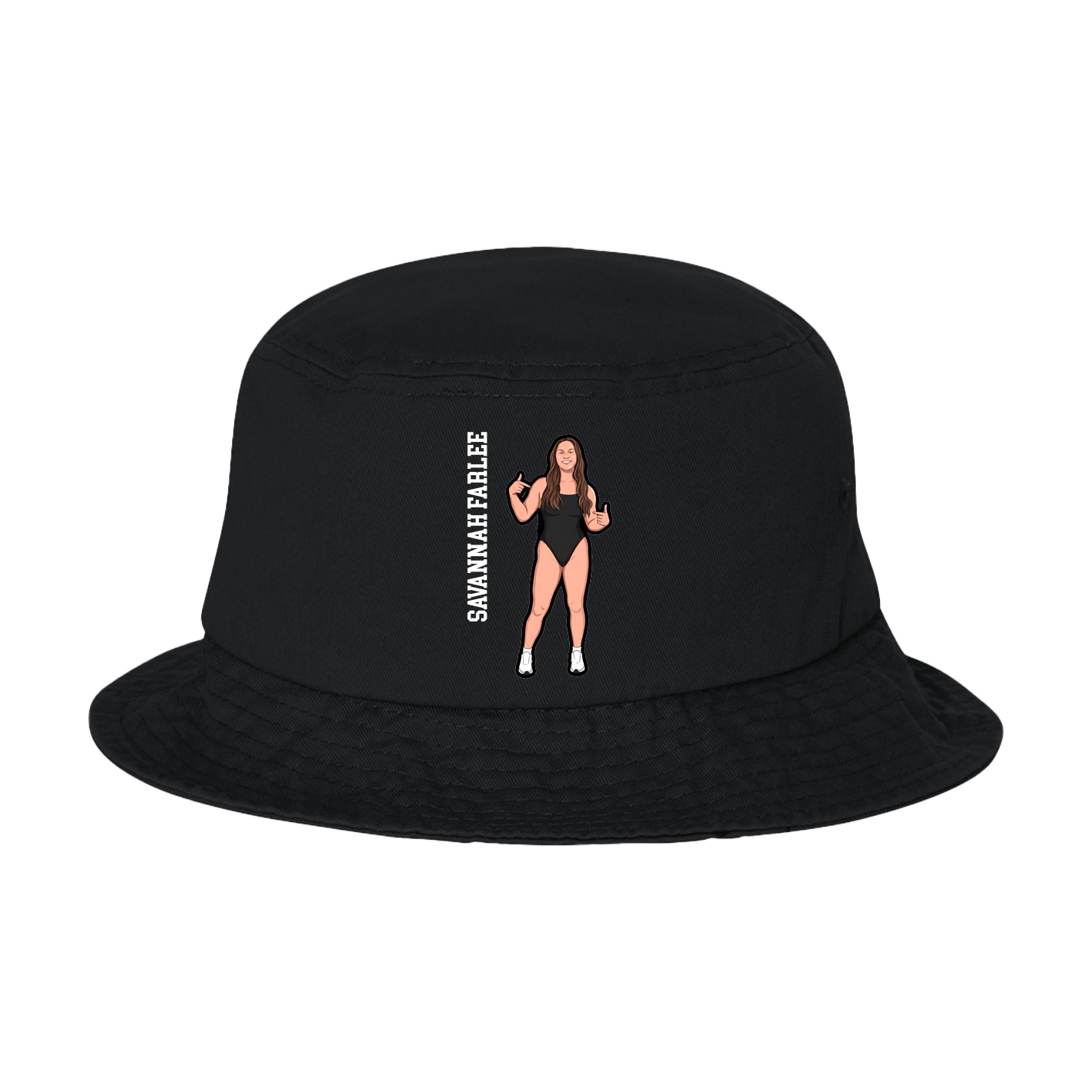 Bucket Cap — Name Vertical in Black
