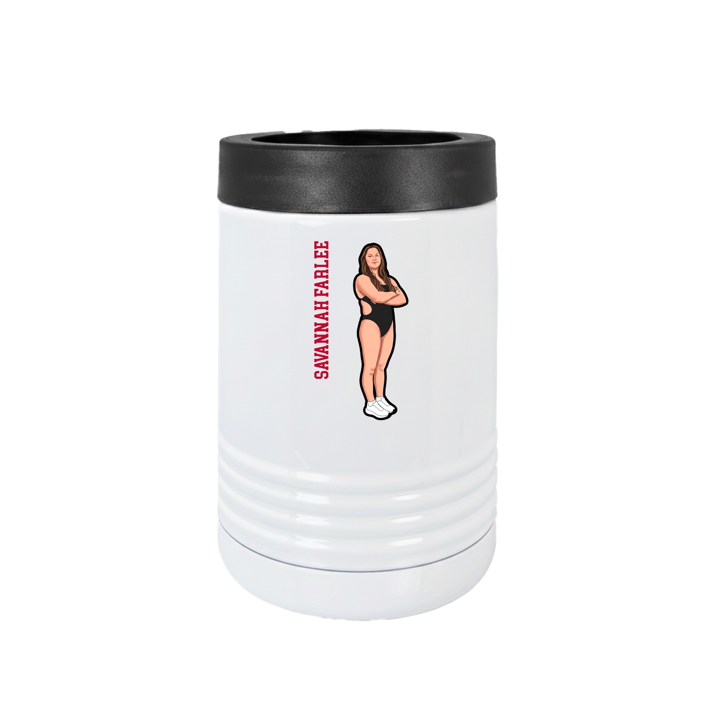 Beverage Holder — Name Vertical in White
