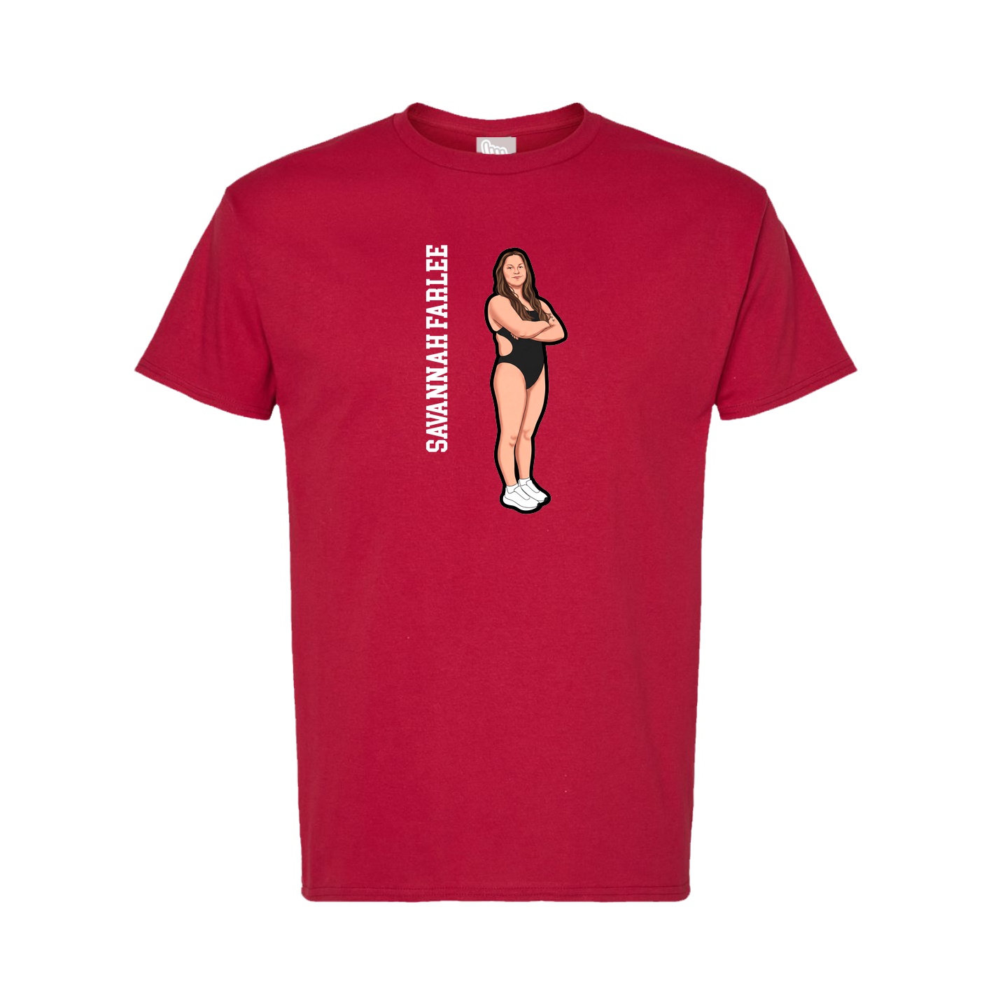Tee — Name Vertical in Crimson