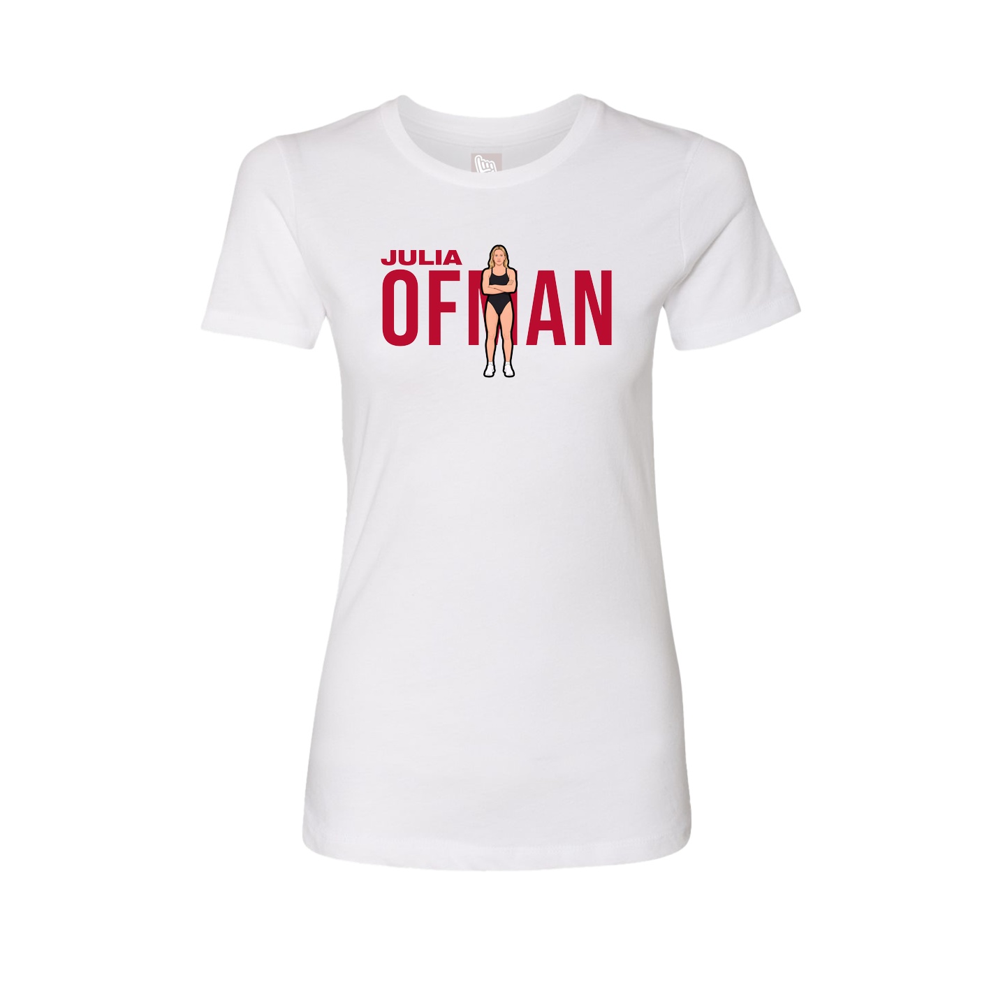 Fitted Women's Tee — Player Name in White