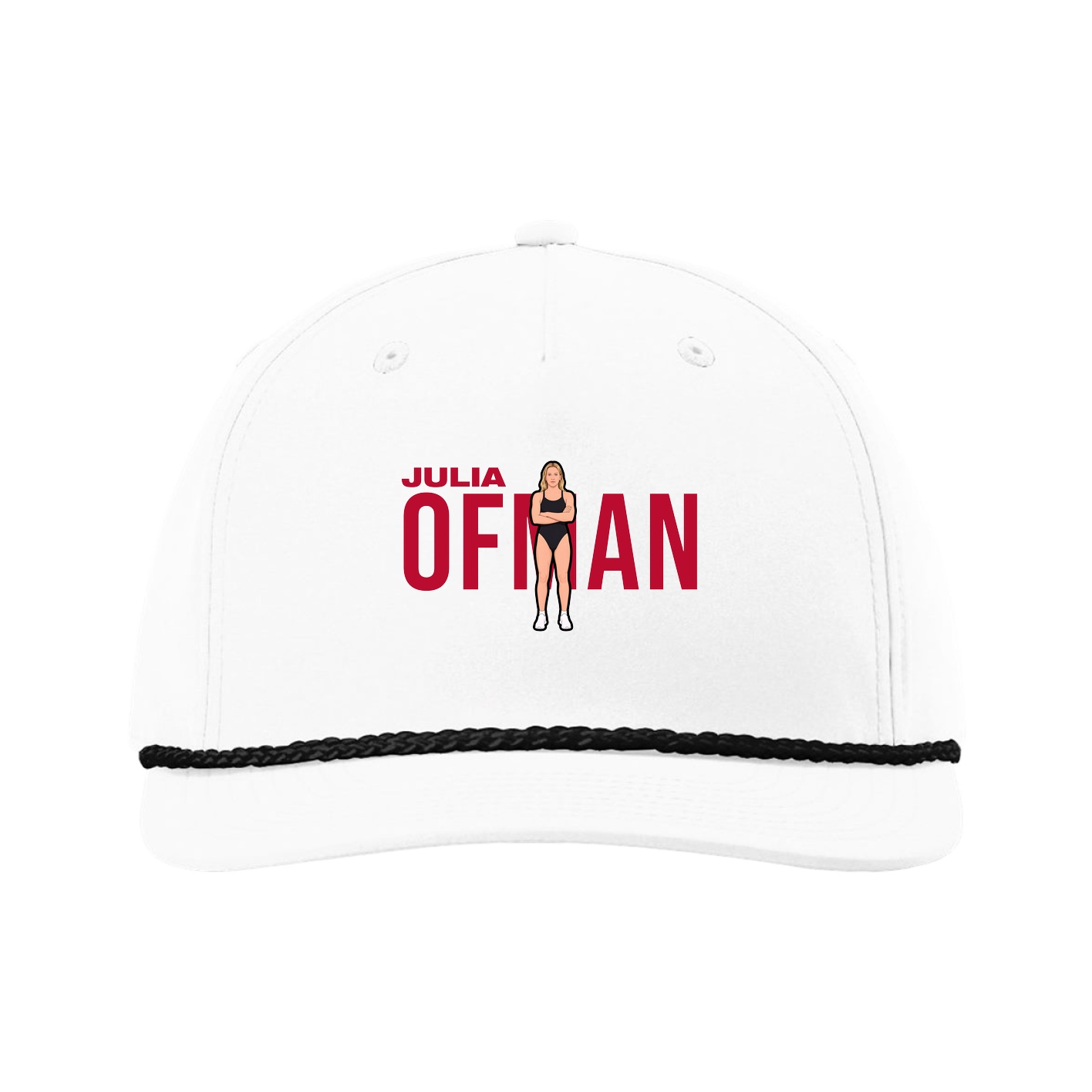 Five-Panel Classic Rope Cap — Player Name in White