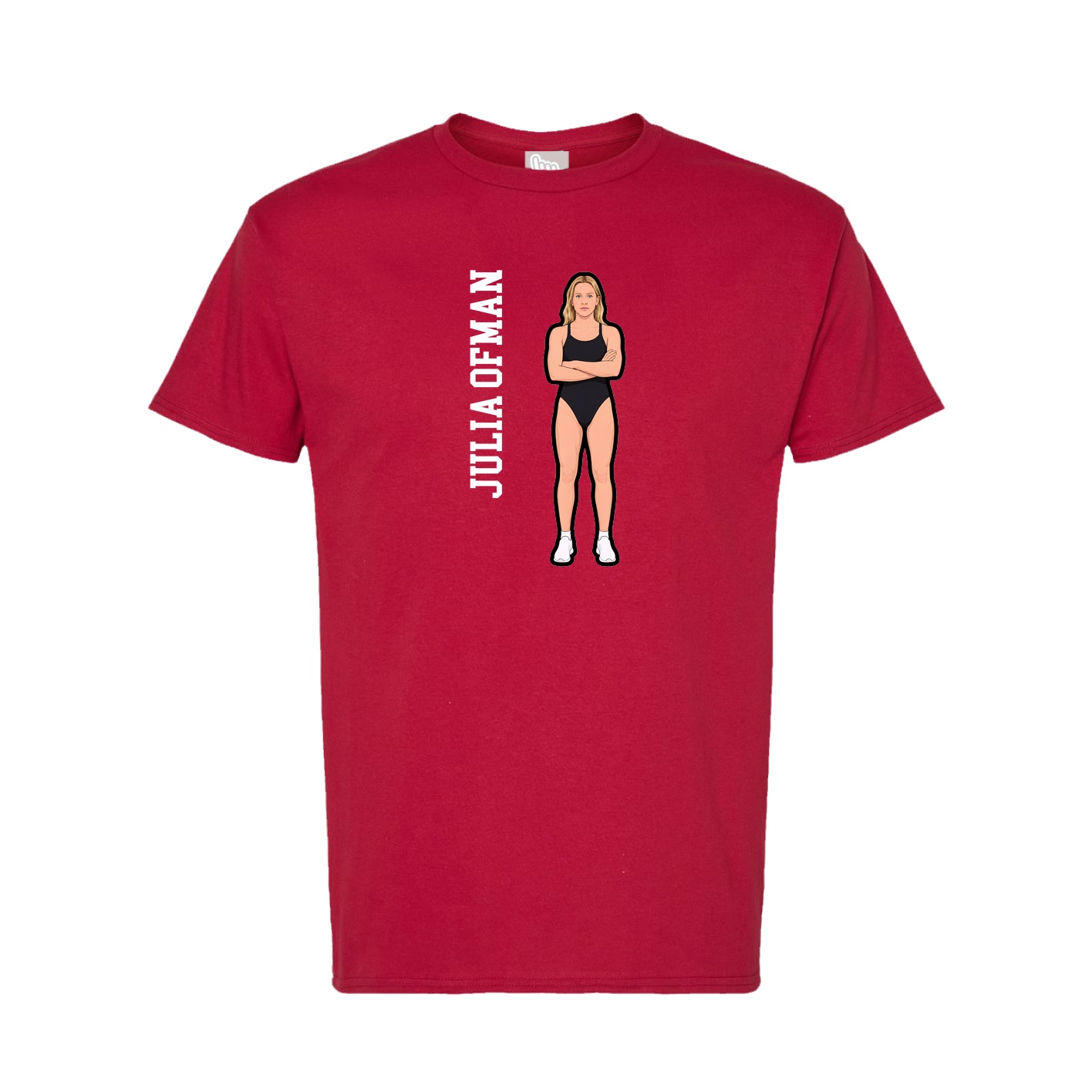 Tee — Name Vertical in Crimson