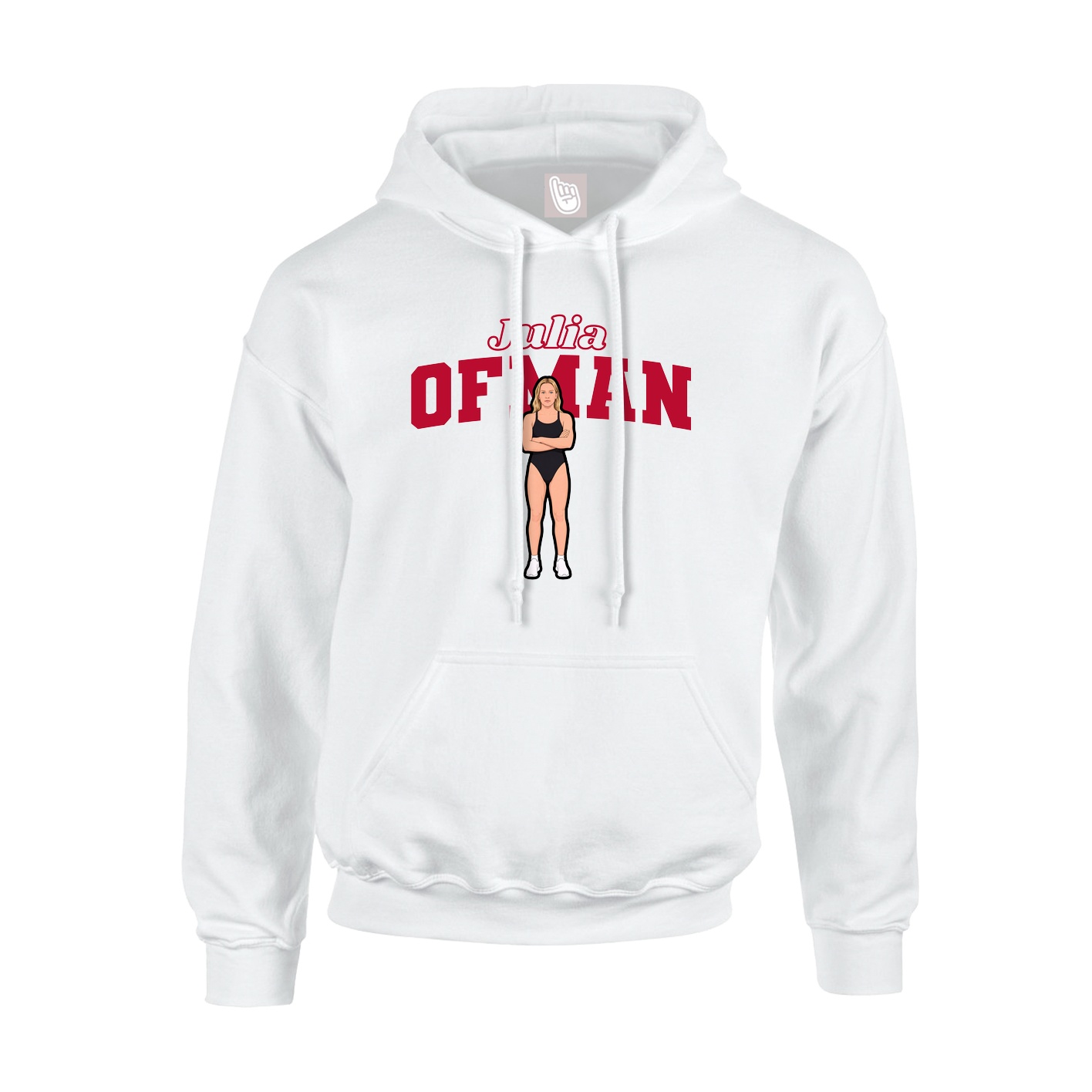 Youth Hoodie — Name Arch in White