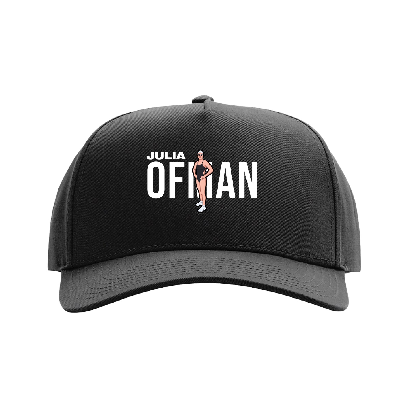 Full Fabric Five-Panel Champ Cap — Player Name in Black