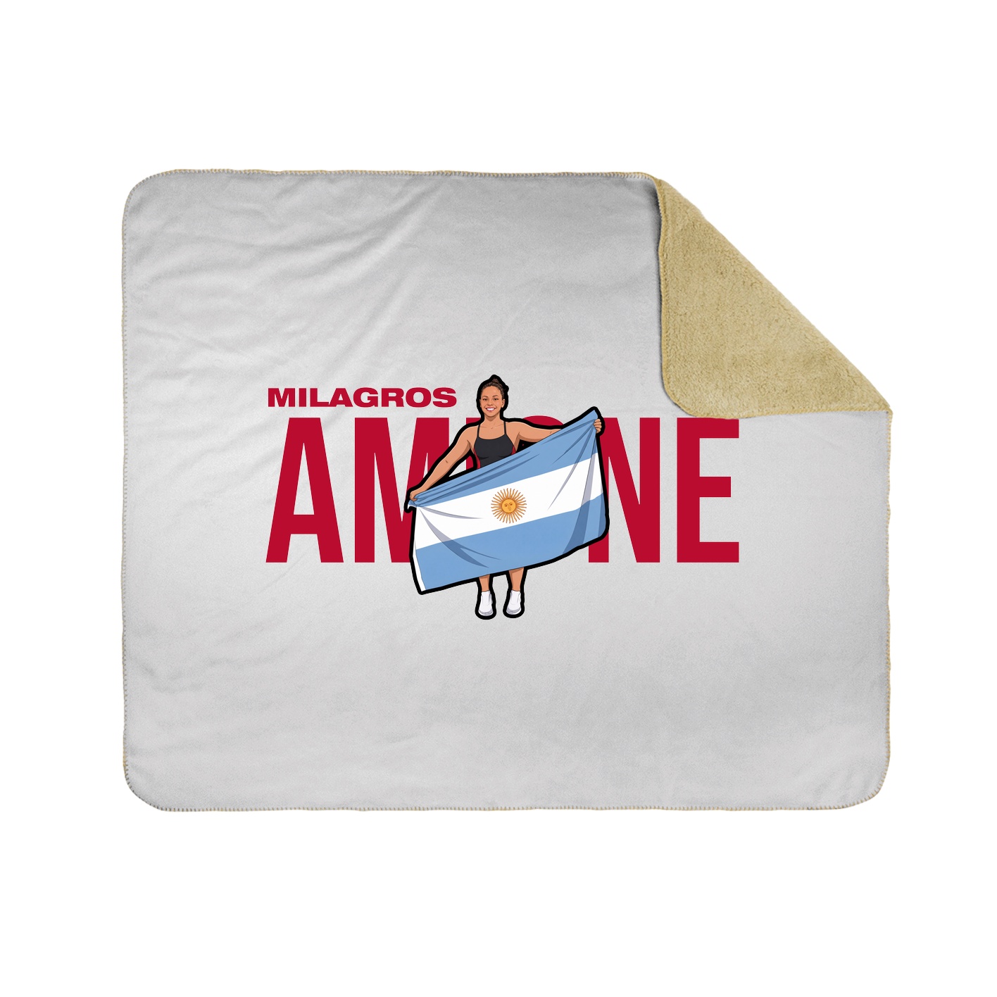 Throw Blanket — Player Name in White