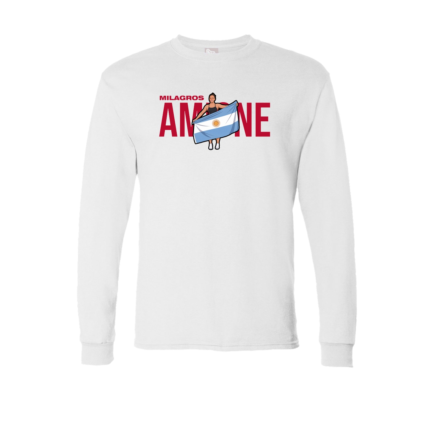Long Sleeve Tee — Player Name in White