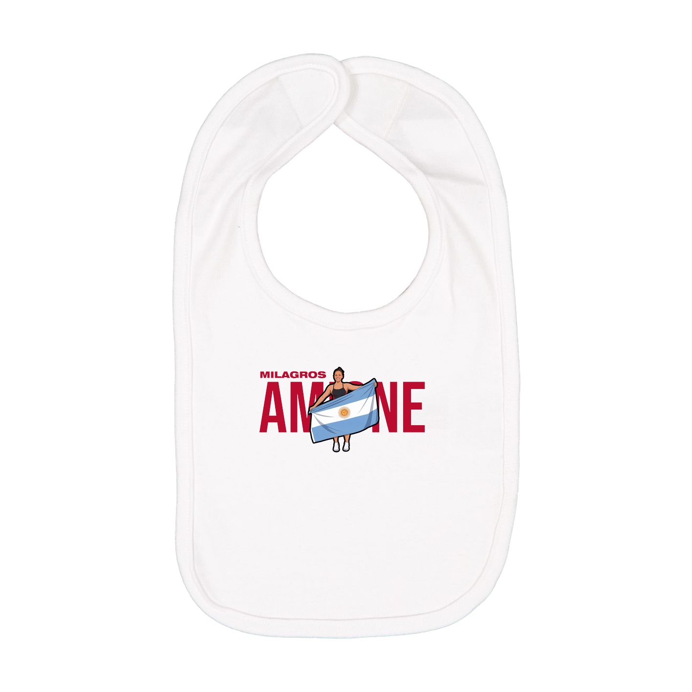 Infant Bib — Player Name in White