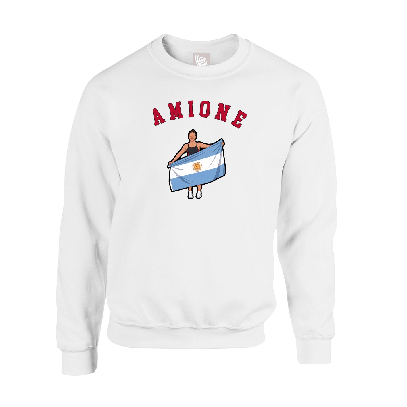 Fleece Crew — Shirsey Arch in White
