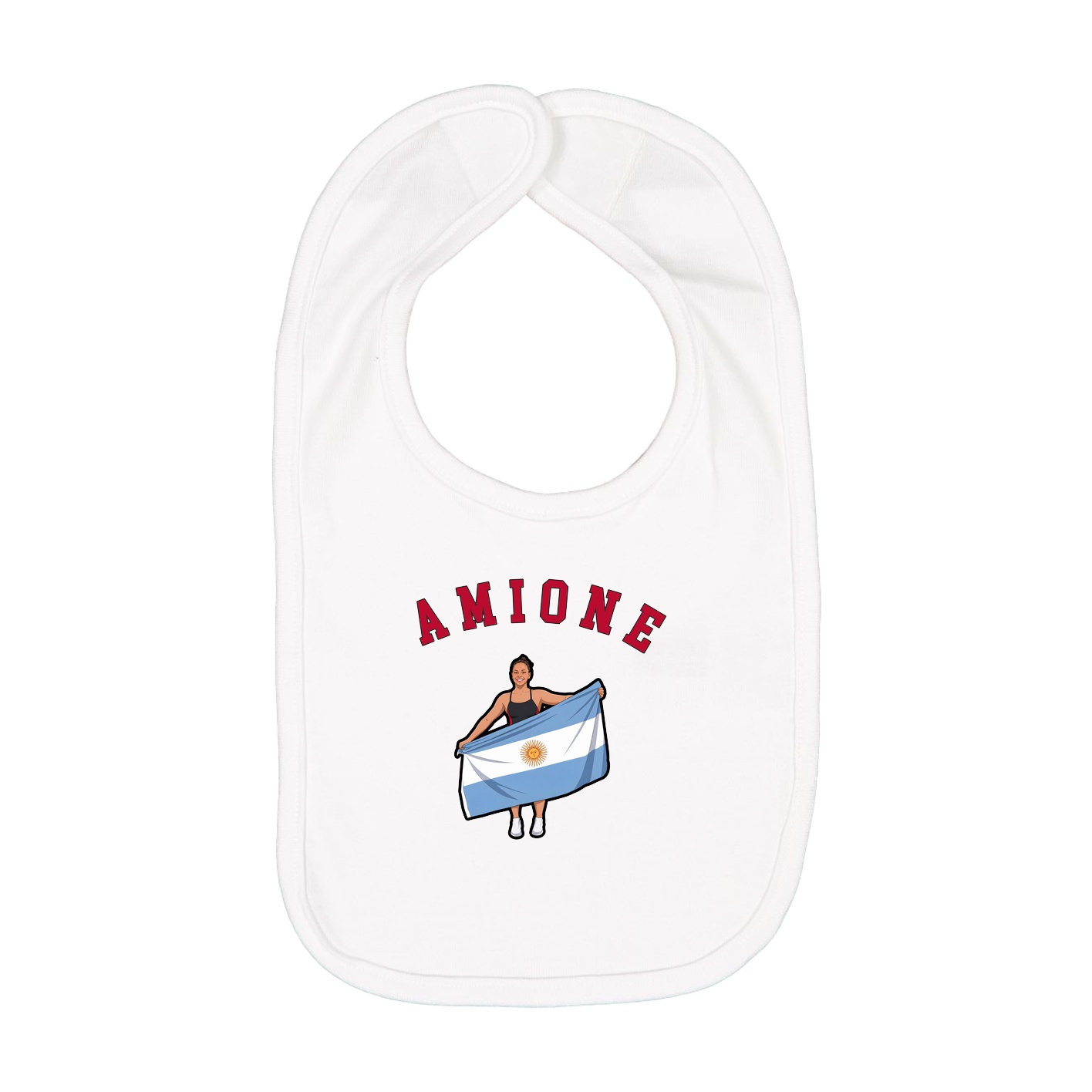 Infant Bib — Shirsey Arch in White