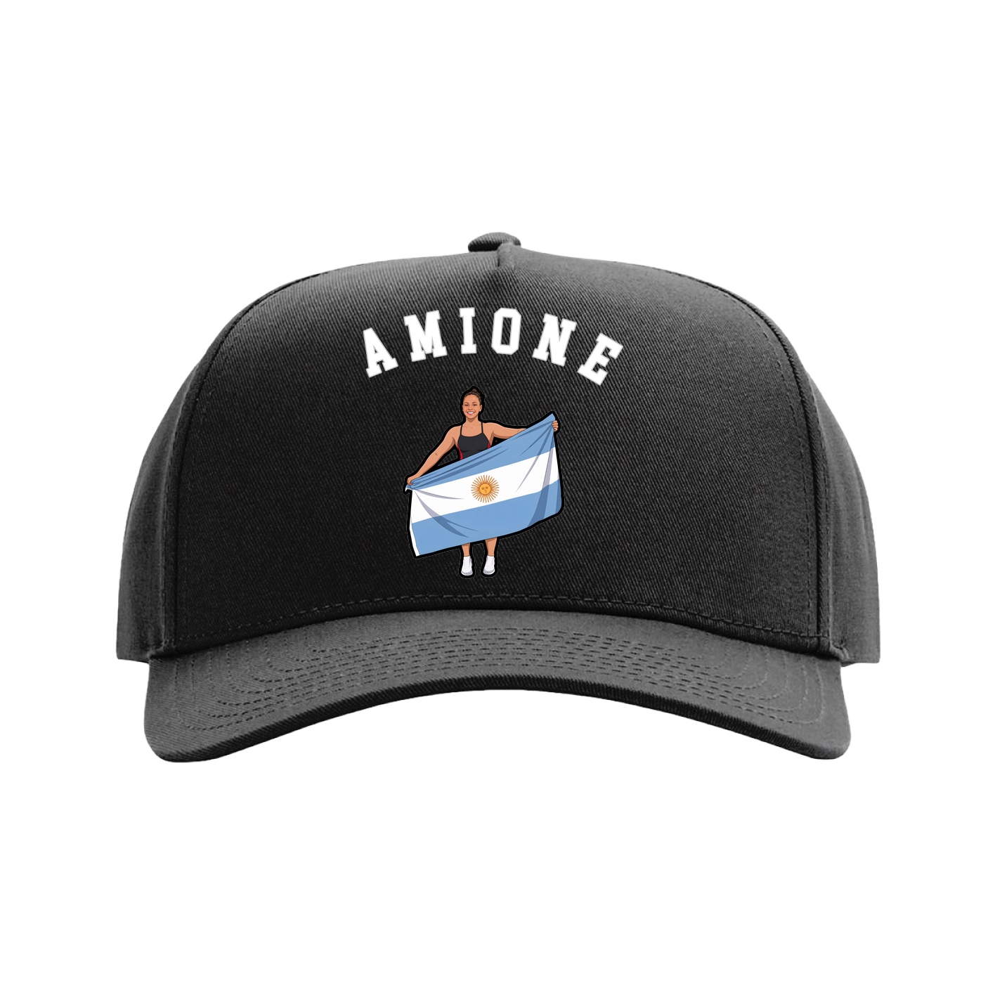 Full Fabric Five-Panel Champ Cap — Shirsey Arch in Black