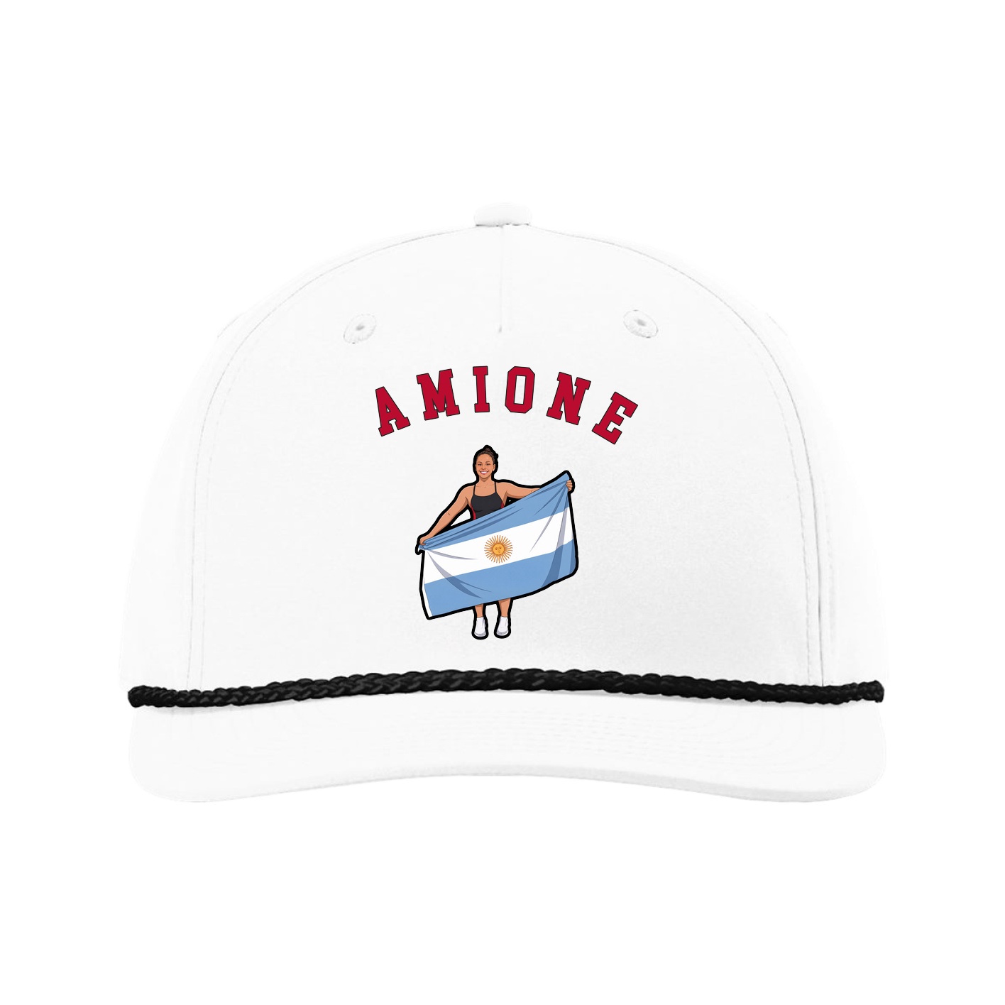 Five-Panel Classic Rope Cap — Shirsey Arch in White