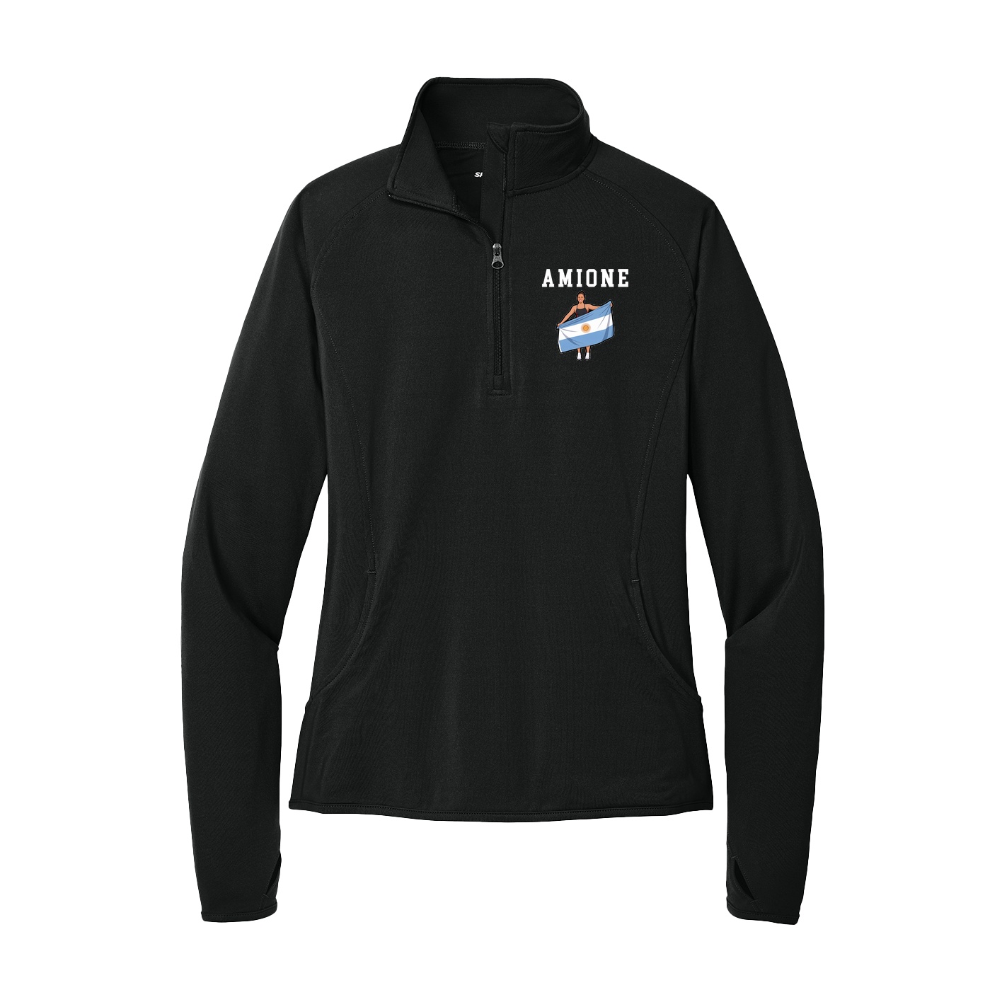 Women's Q-Zip Pullover — Shirsey in Black