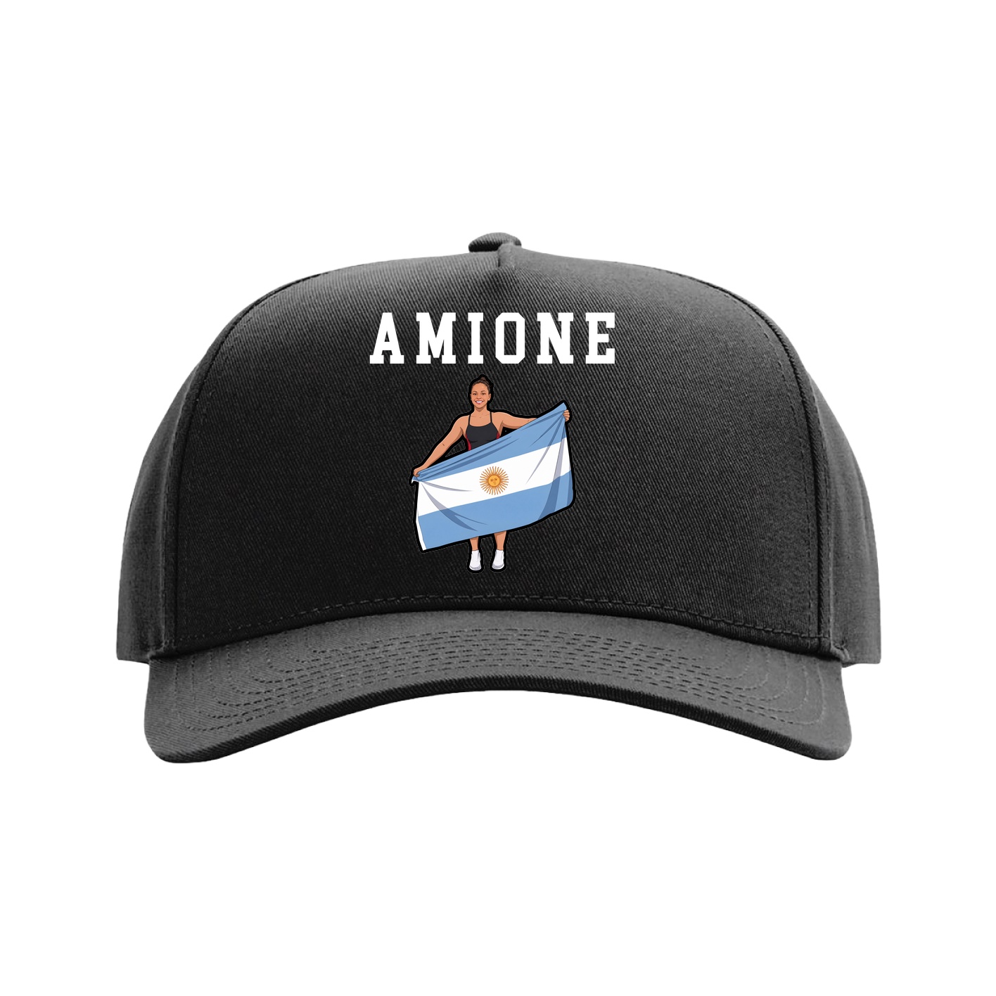 Full Fabric Five-Panel Champ Cap — Shirsey in Black