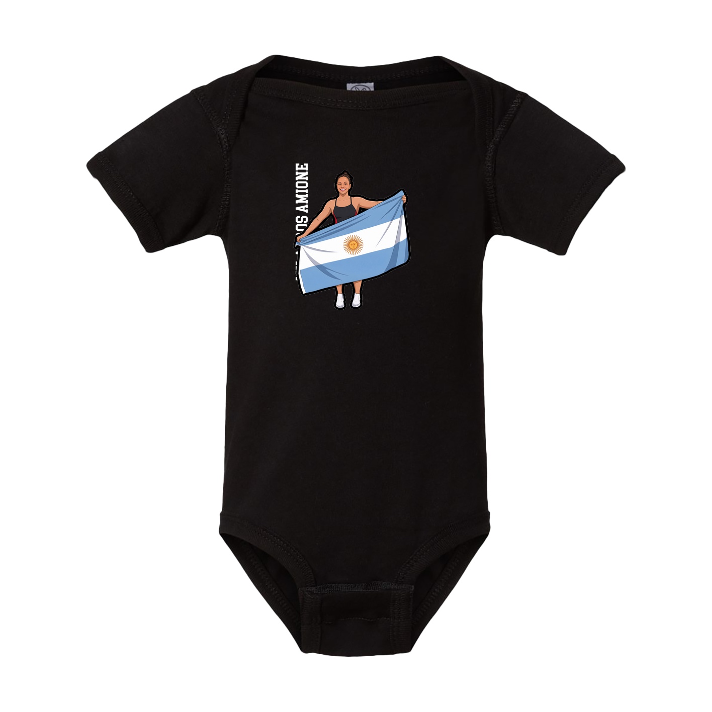 Baby Onesie — Name Vertical in Black