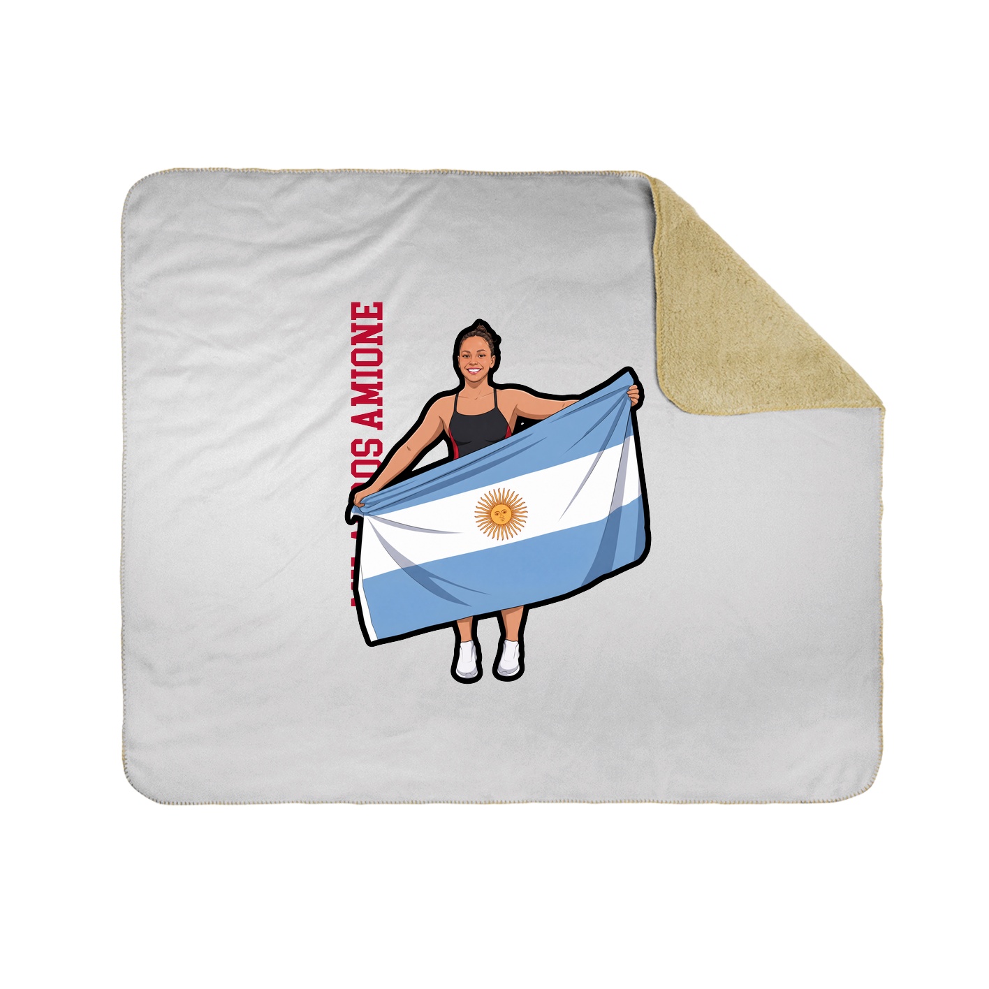 Throw Blanket — Name Vertical in White