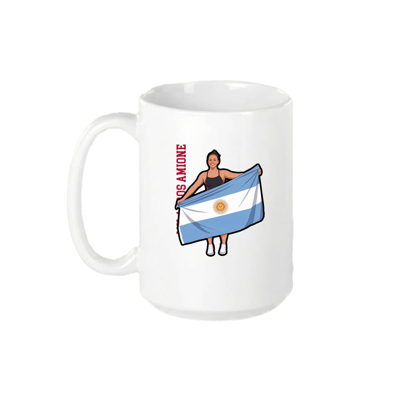 15oz Coffee Mug — Name Vertical in White
