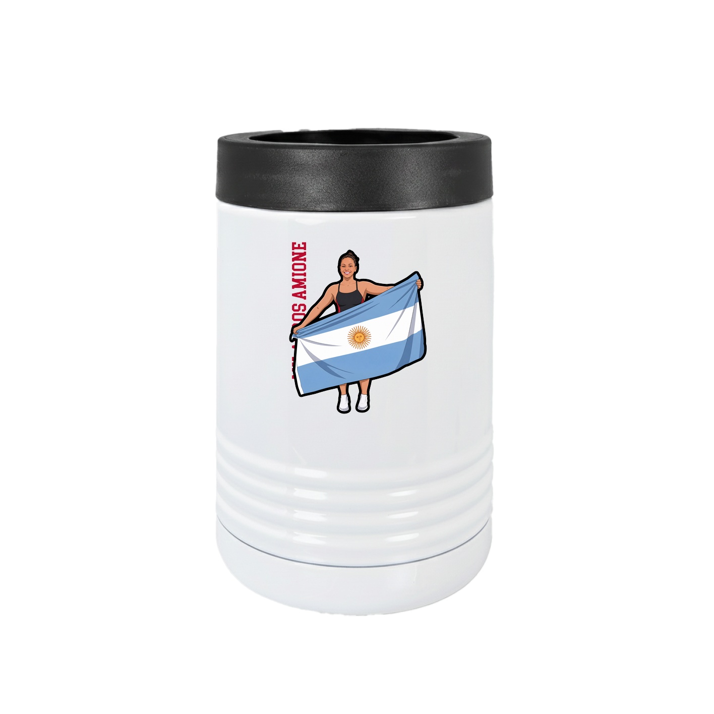 Beverage Holder — Name Vertical in White