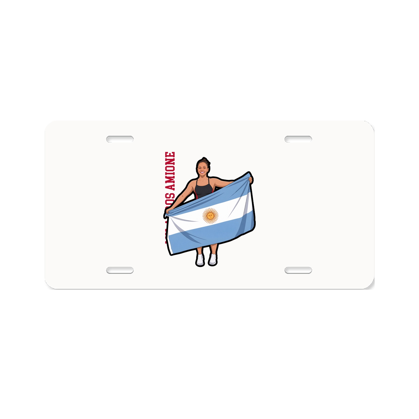 License Plate — Name Vertical in Classic
