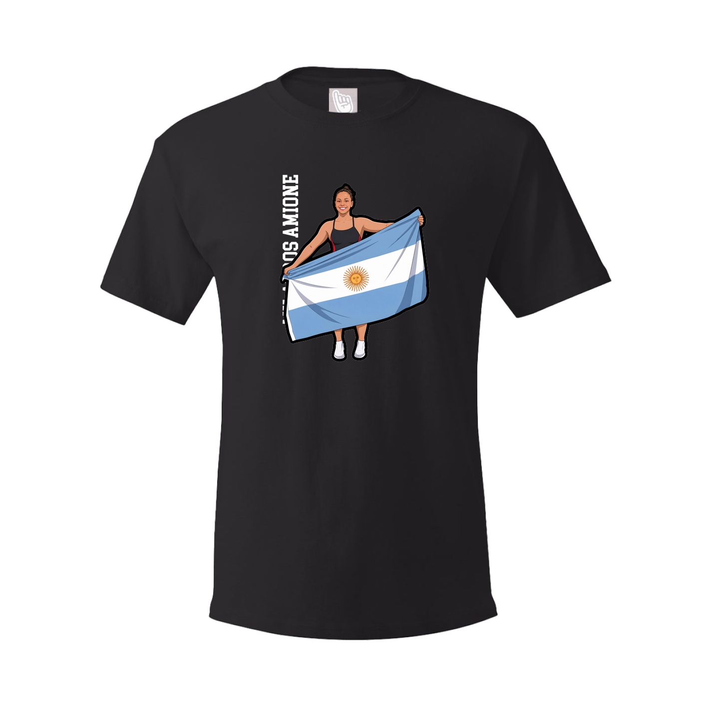 Youth Tee — Name Vertical in Black