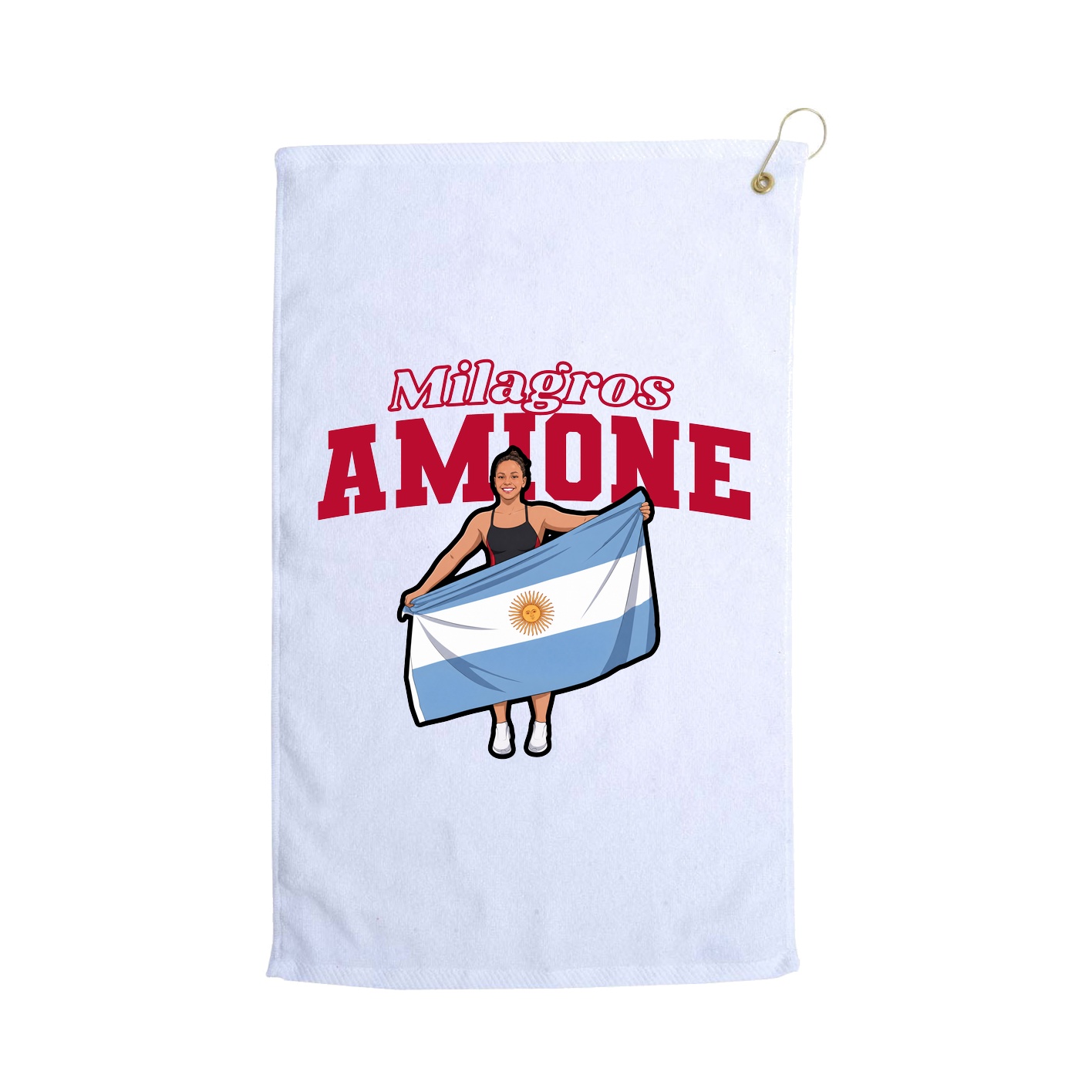 Golf Towel — Name Arch in White