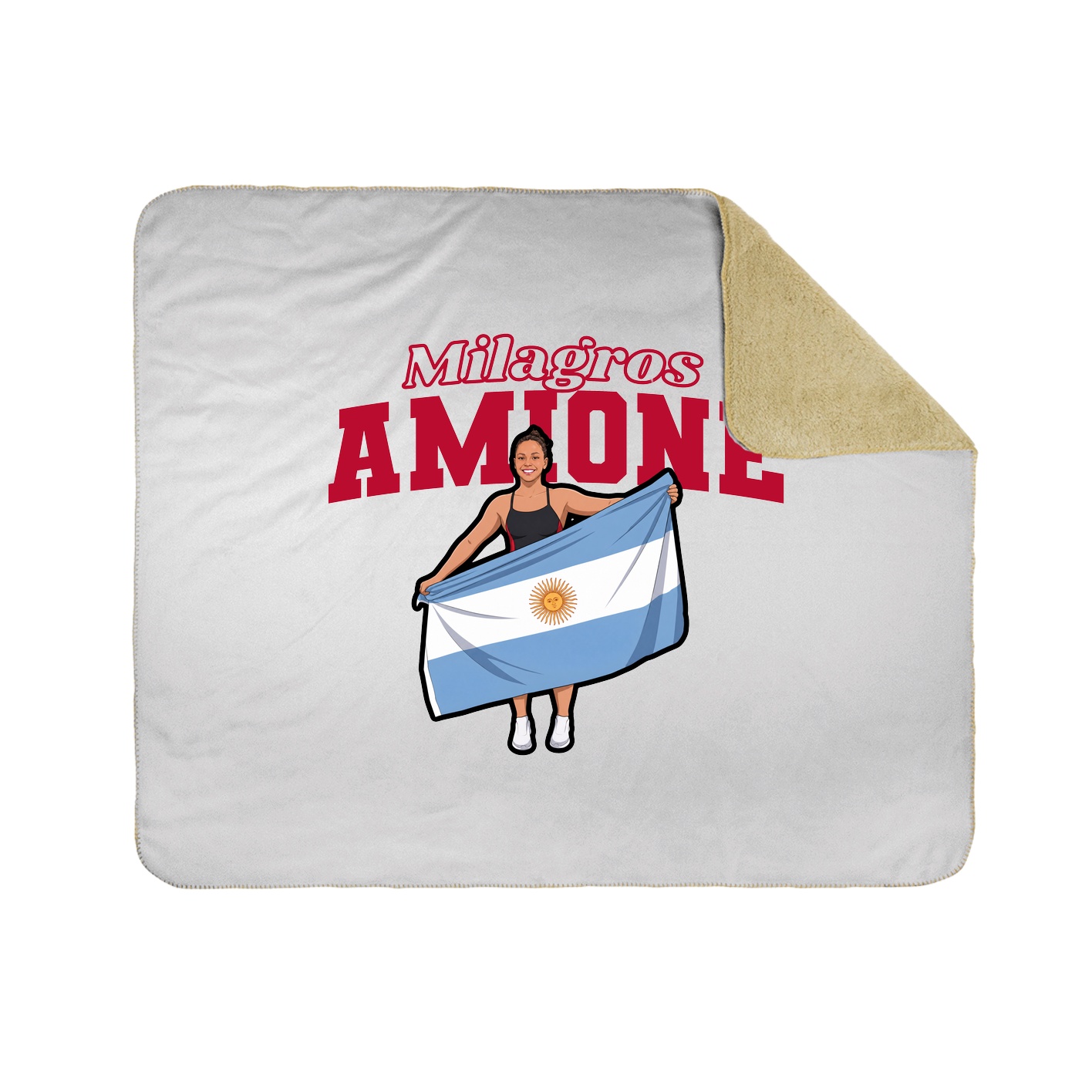 Throw Blanket — Name Arch in White