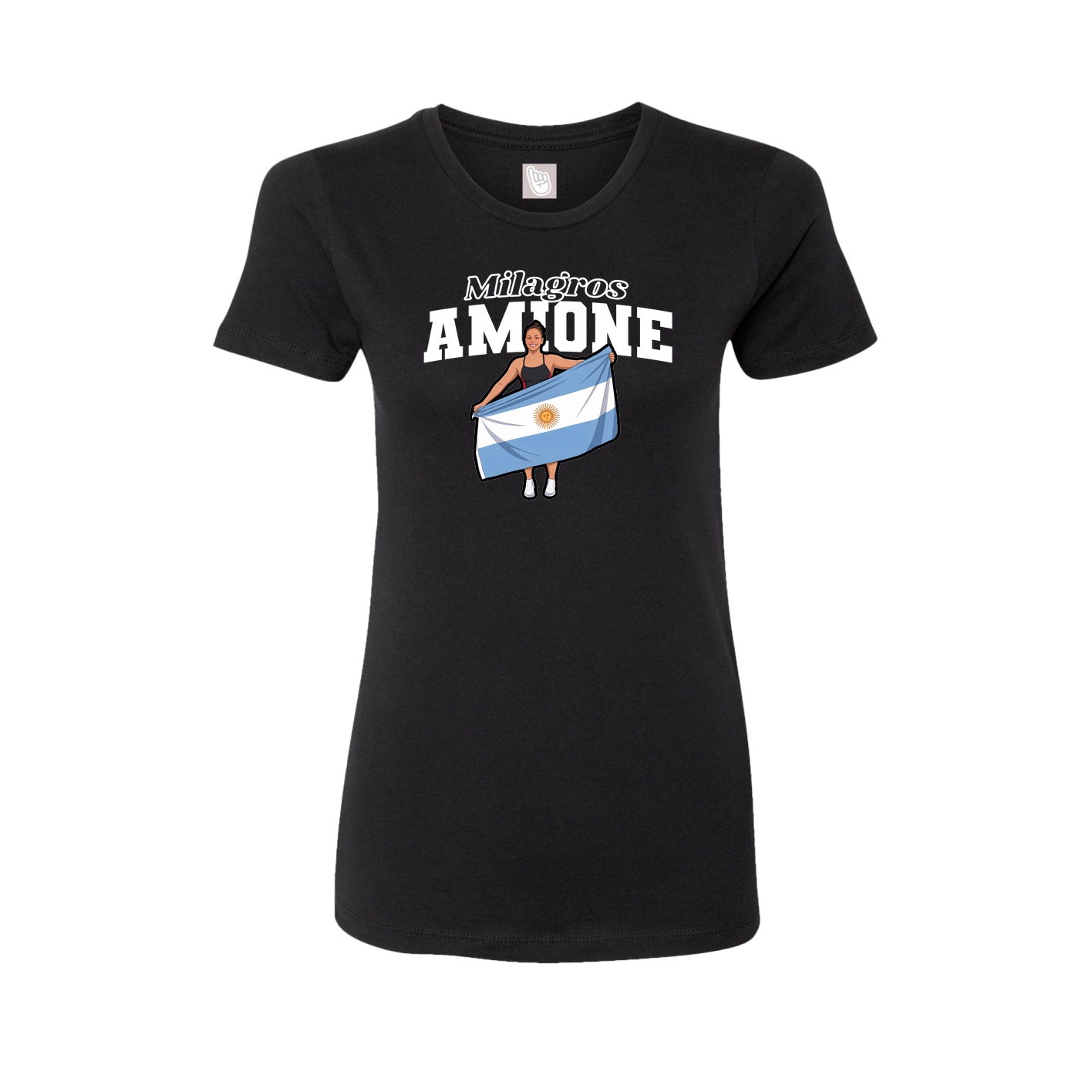 Fitted Women's Tee — Name Arch in Black