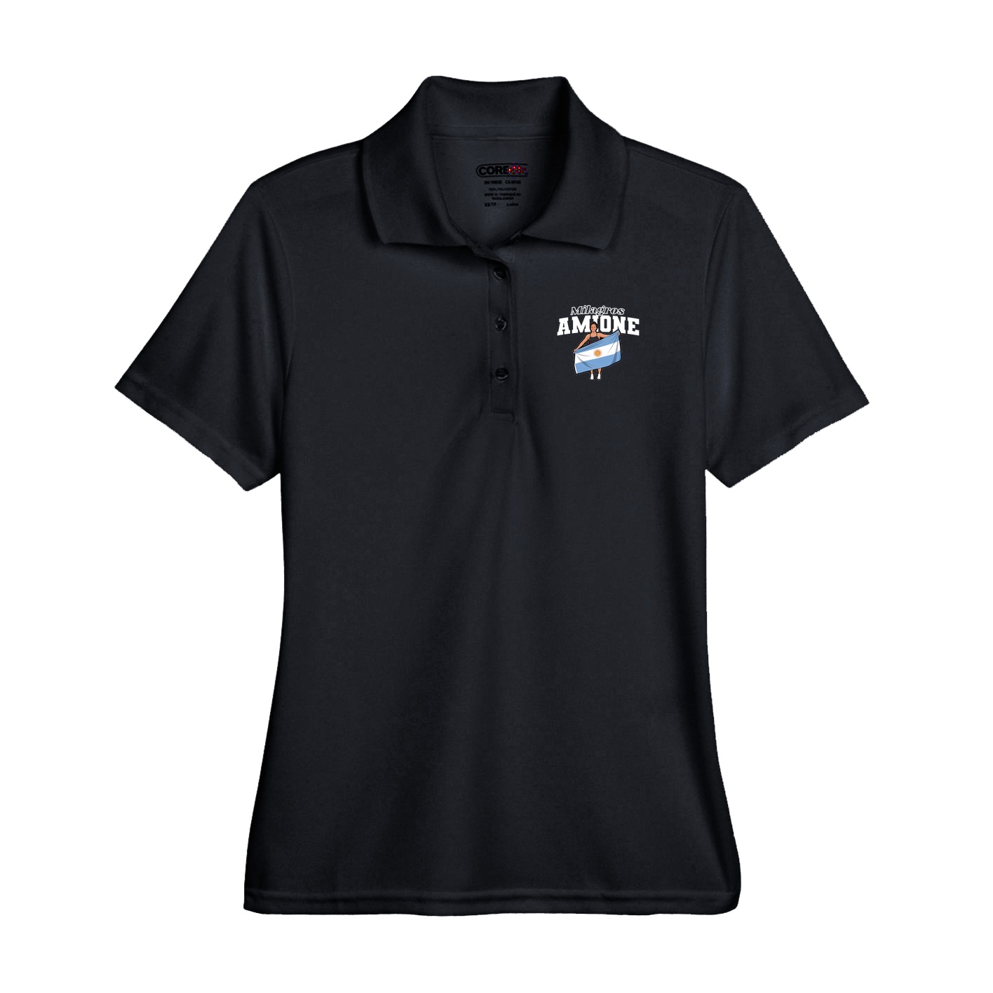 Performance Polo — Name Arch in Black