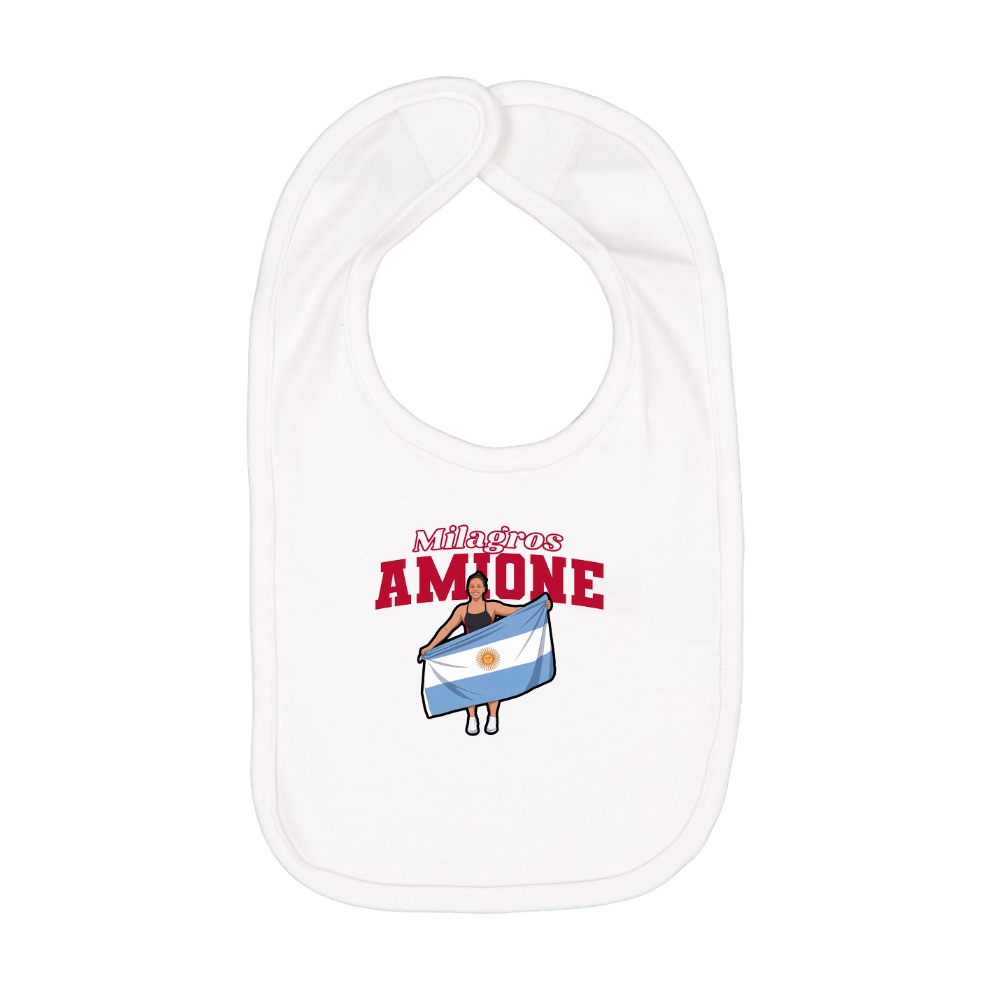 Infant Bib — Name Arch in White