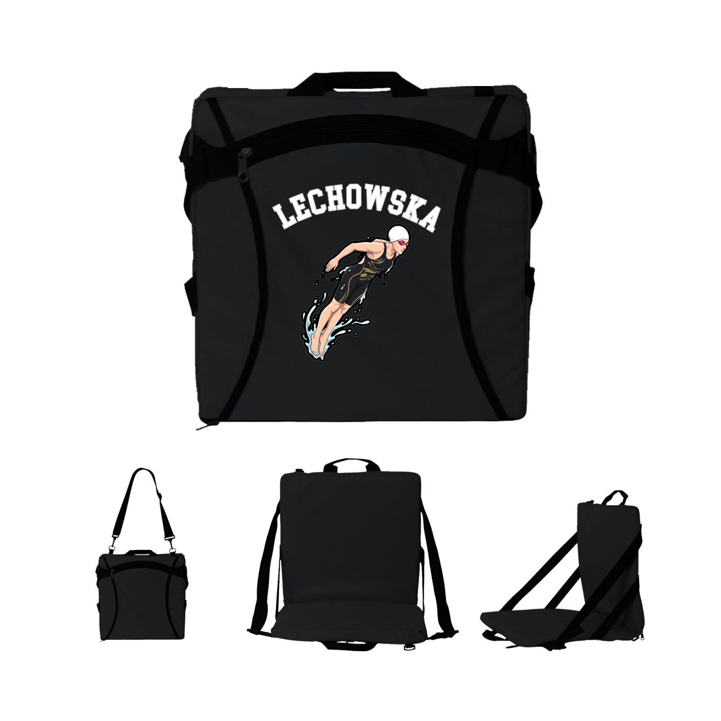 Folding Stadium Seat — Shirsey Arch in Black