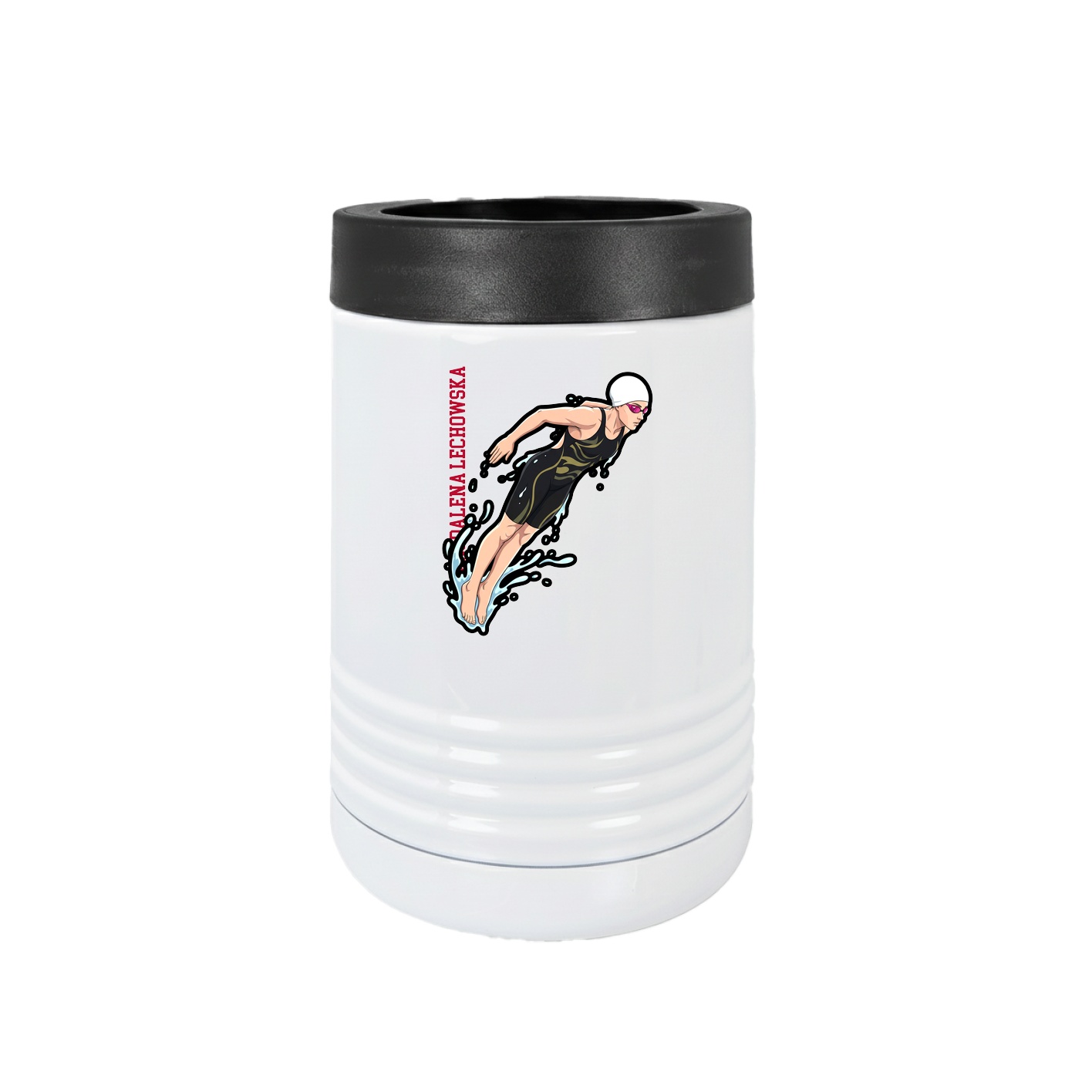Beverage Holder — Name Vertical in White