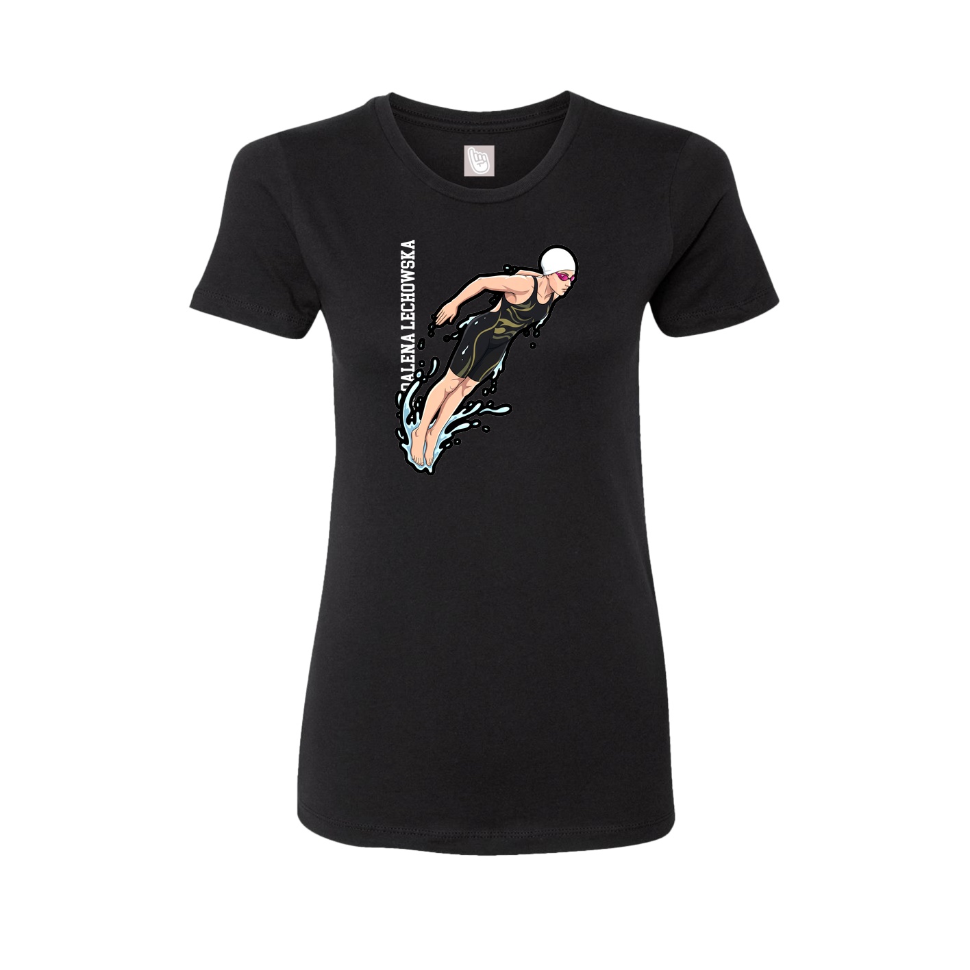 Womens Tee — Name Vertical in Black