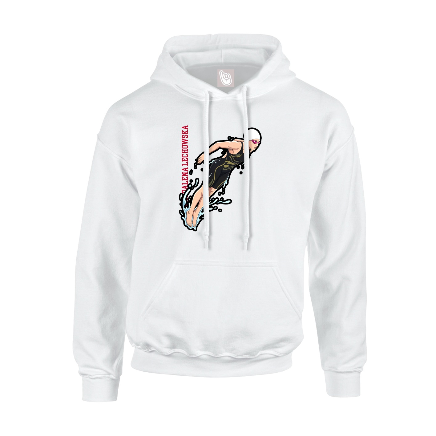 Youth Hoodie — Name Vertical in White