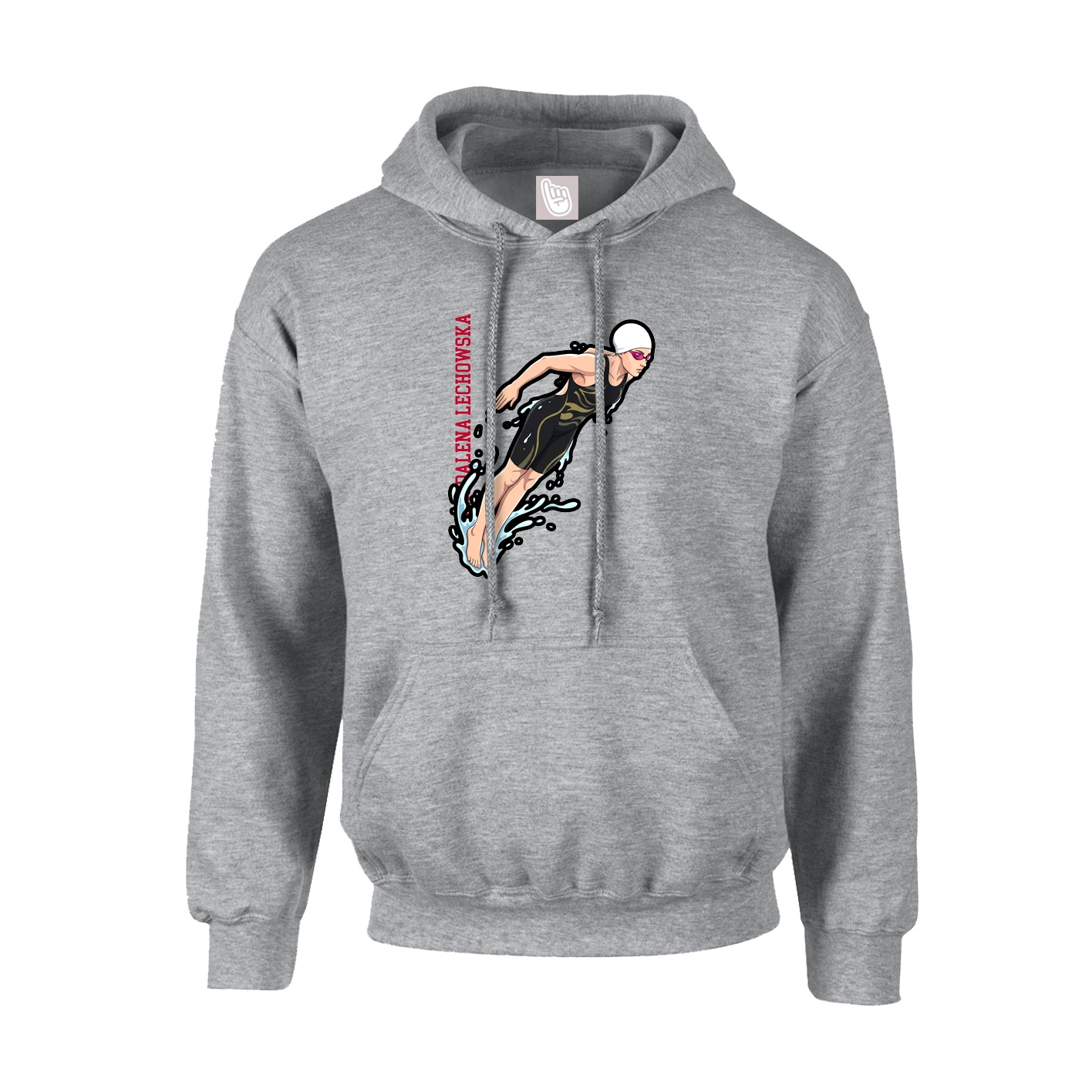 Youth Hoodie — Name Vertical in Grey