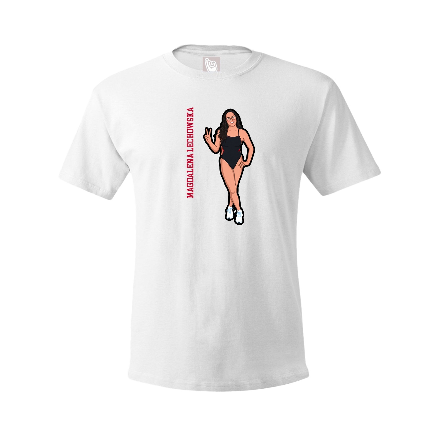 Youth Tee — Name Vertical in White