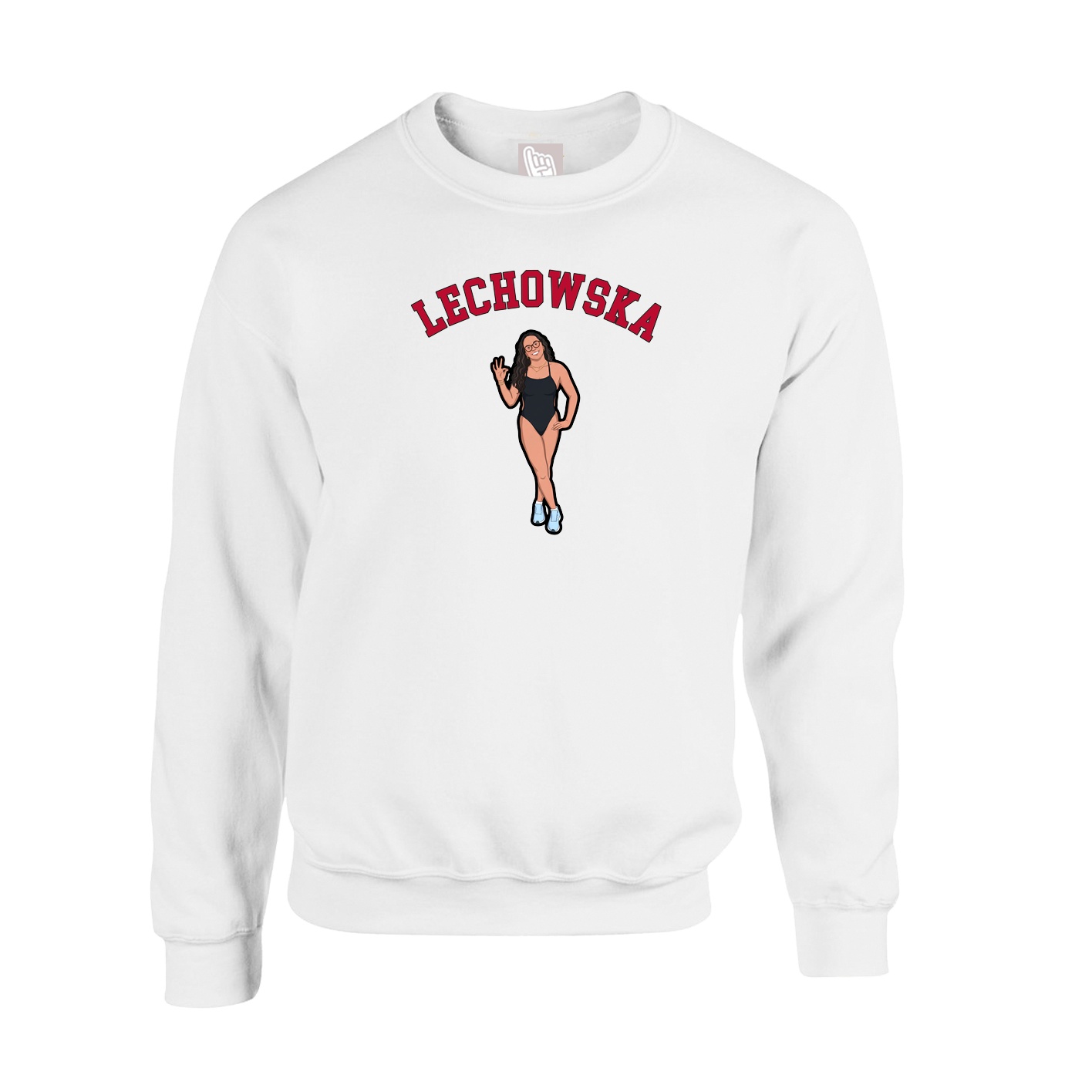 Fleece Crew — Shirsey Arch in White