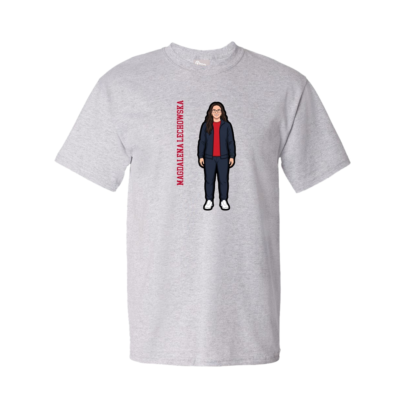 Tee — Name Vertical in Grey